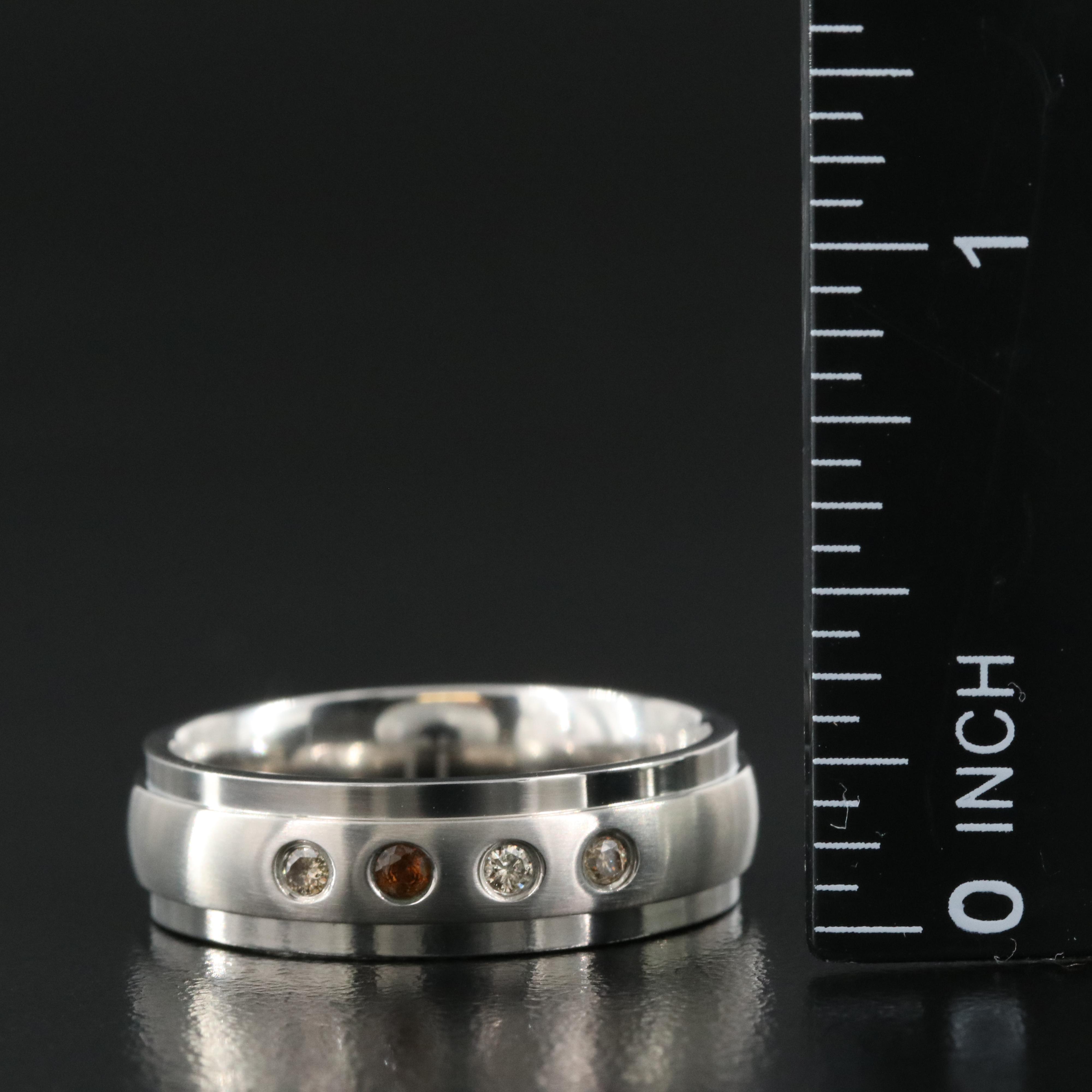 Titanium Diamond and Garnet Band