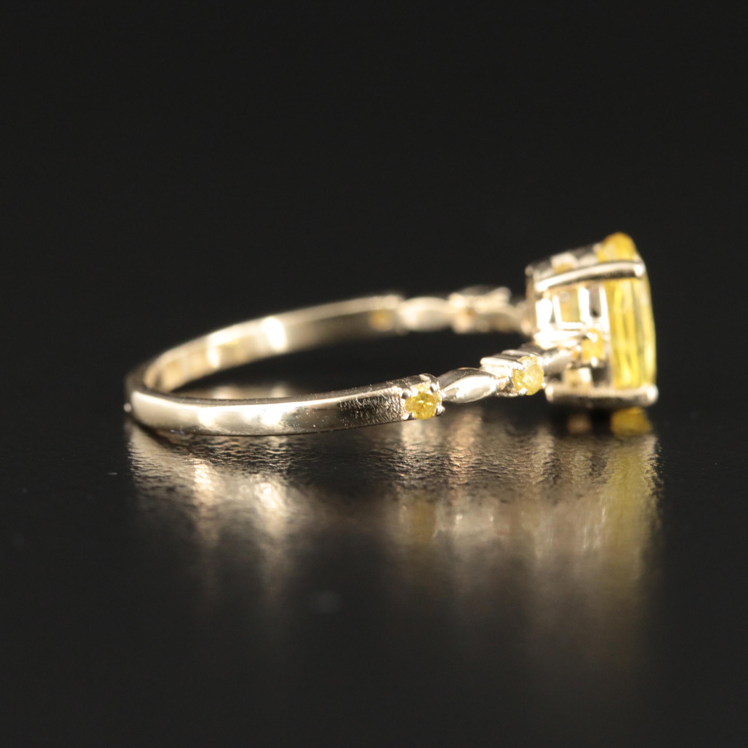 14K Yellow Sapphire and Diamond Ring