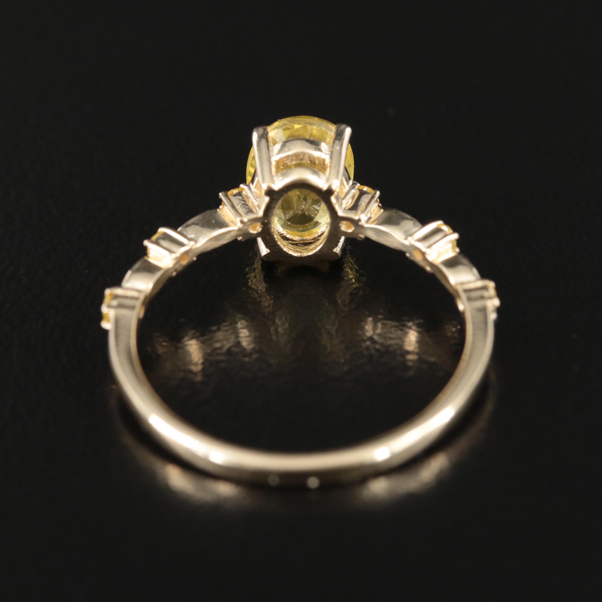 14K Yellow Sapphire and Diamond Ring