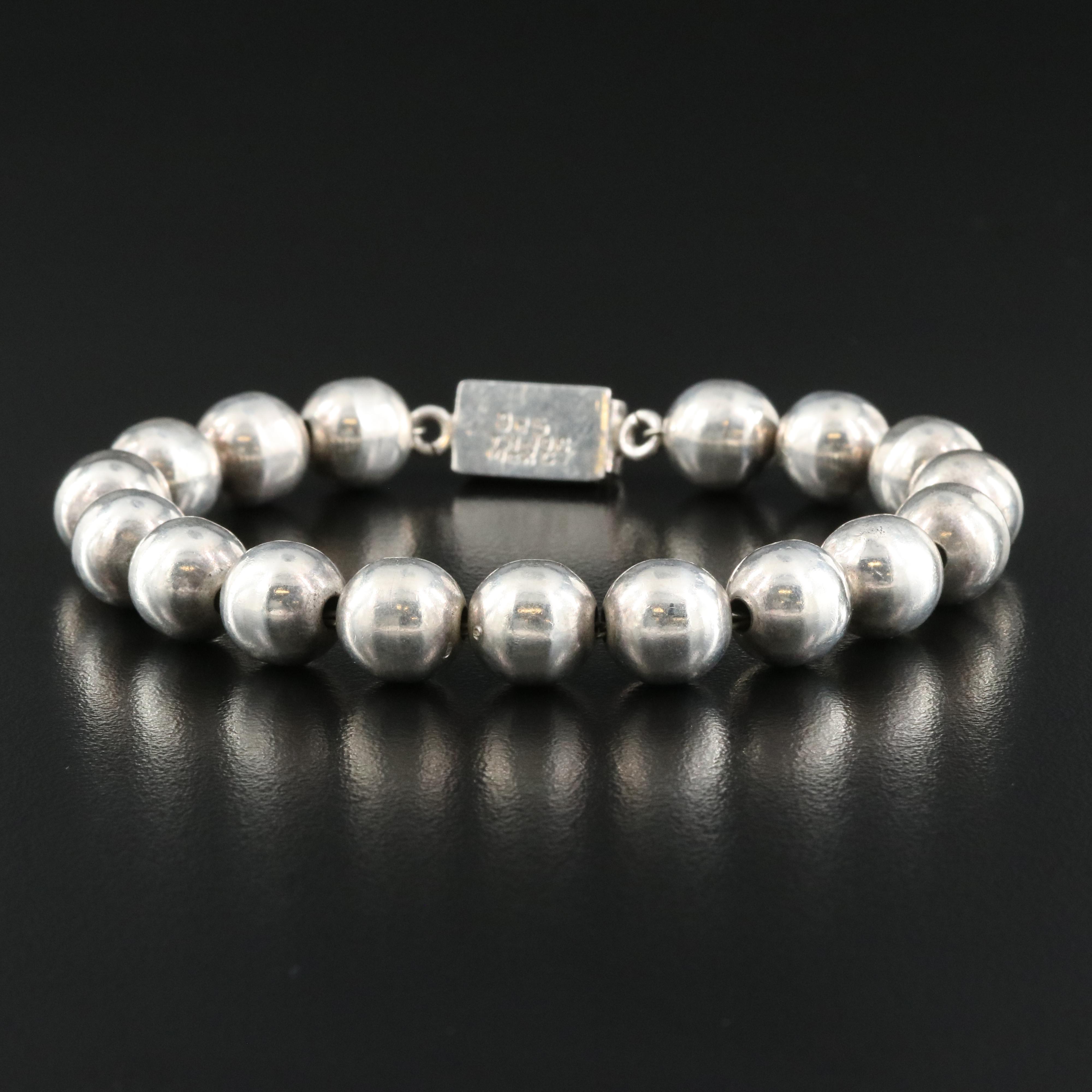 Mexican Sterling Bead Bracelet