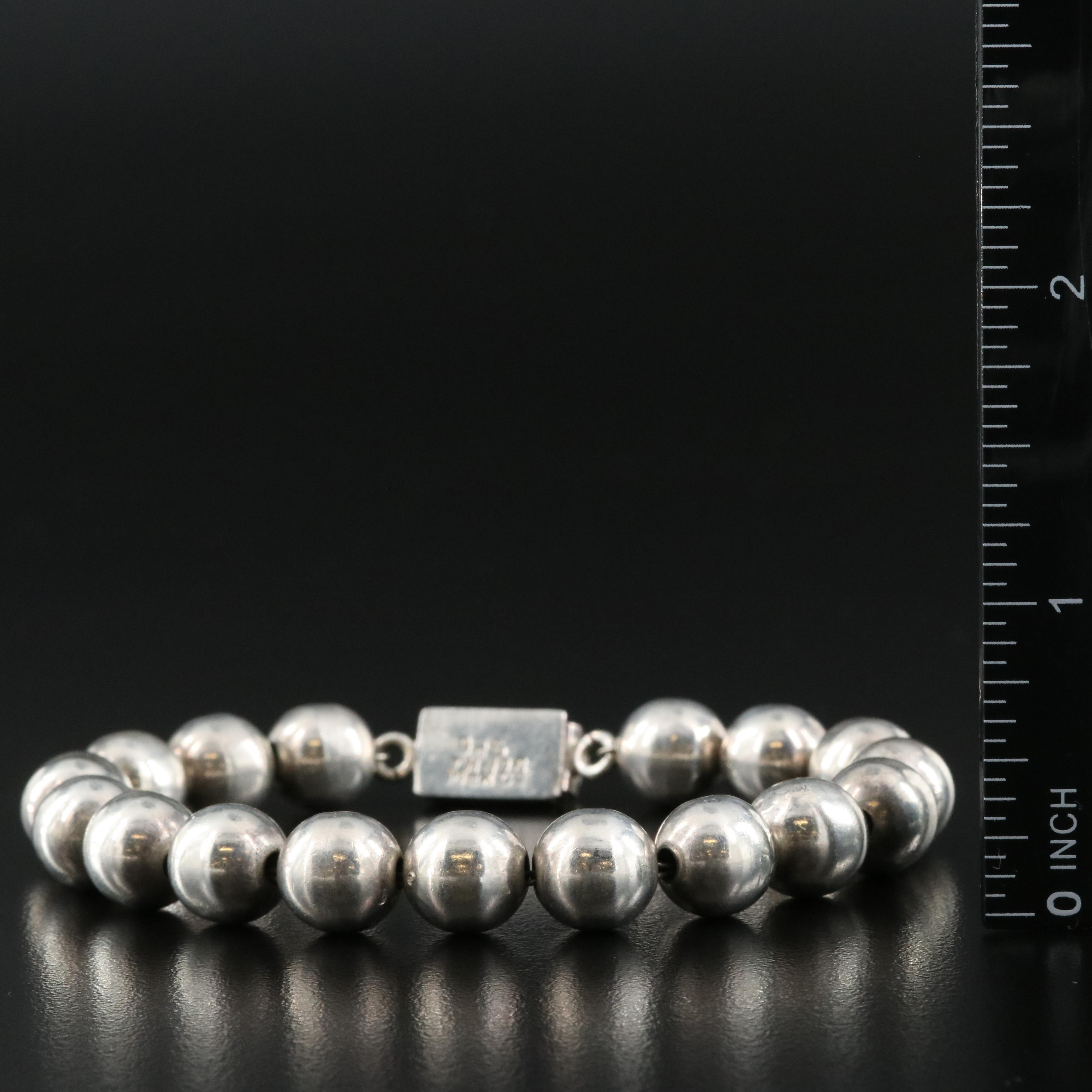 Mexican Sterling Bead Bracelet