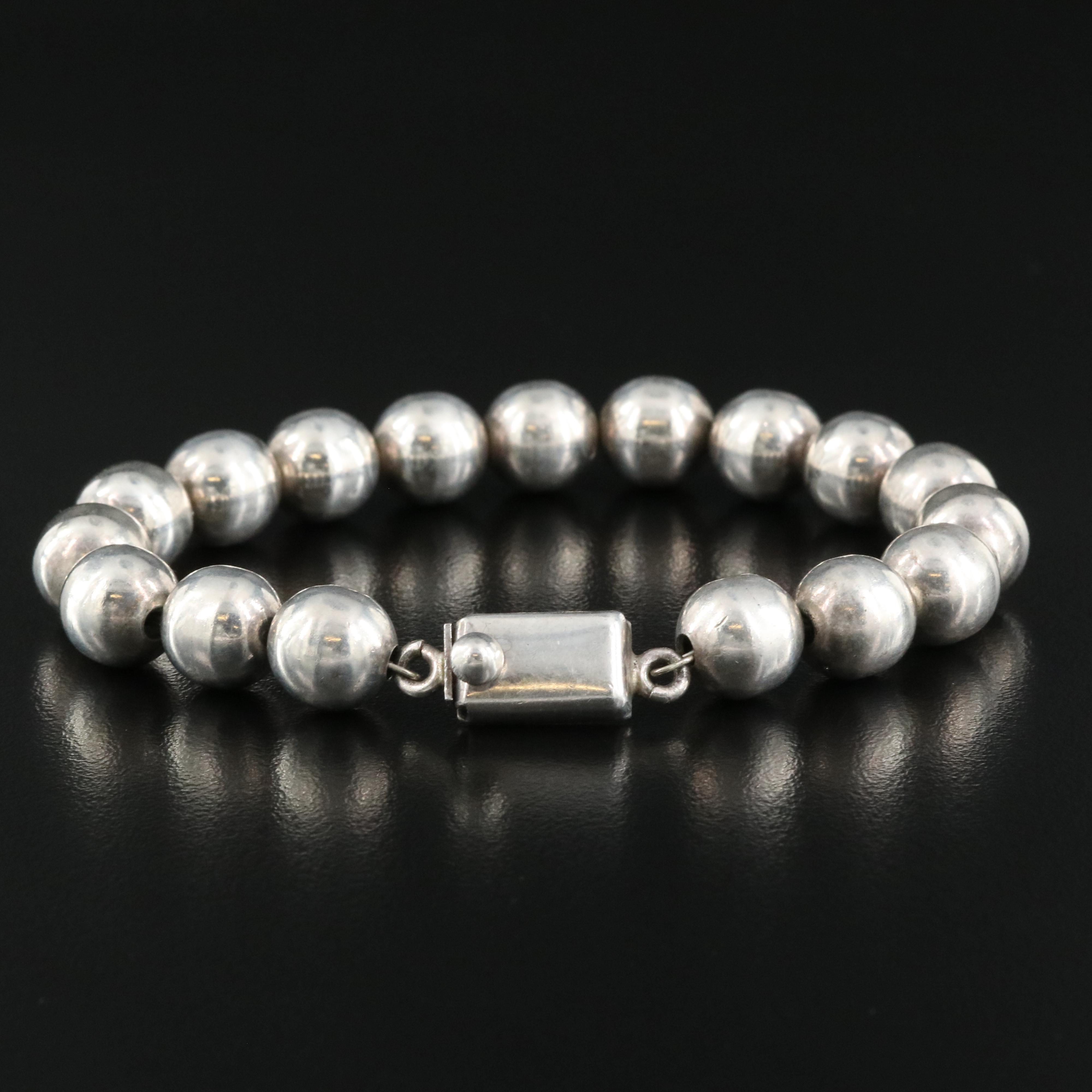Mexican Sterling Bead Bracelet