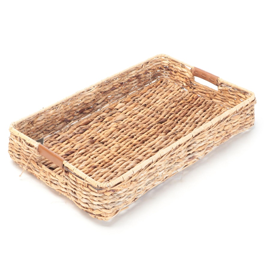 Threshold With Studio McGee Banana Leaf Woven Tray With Cut Off Handles