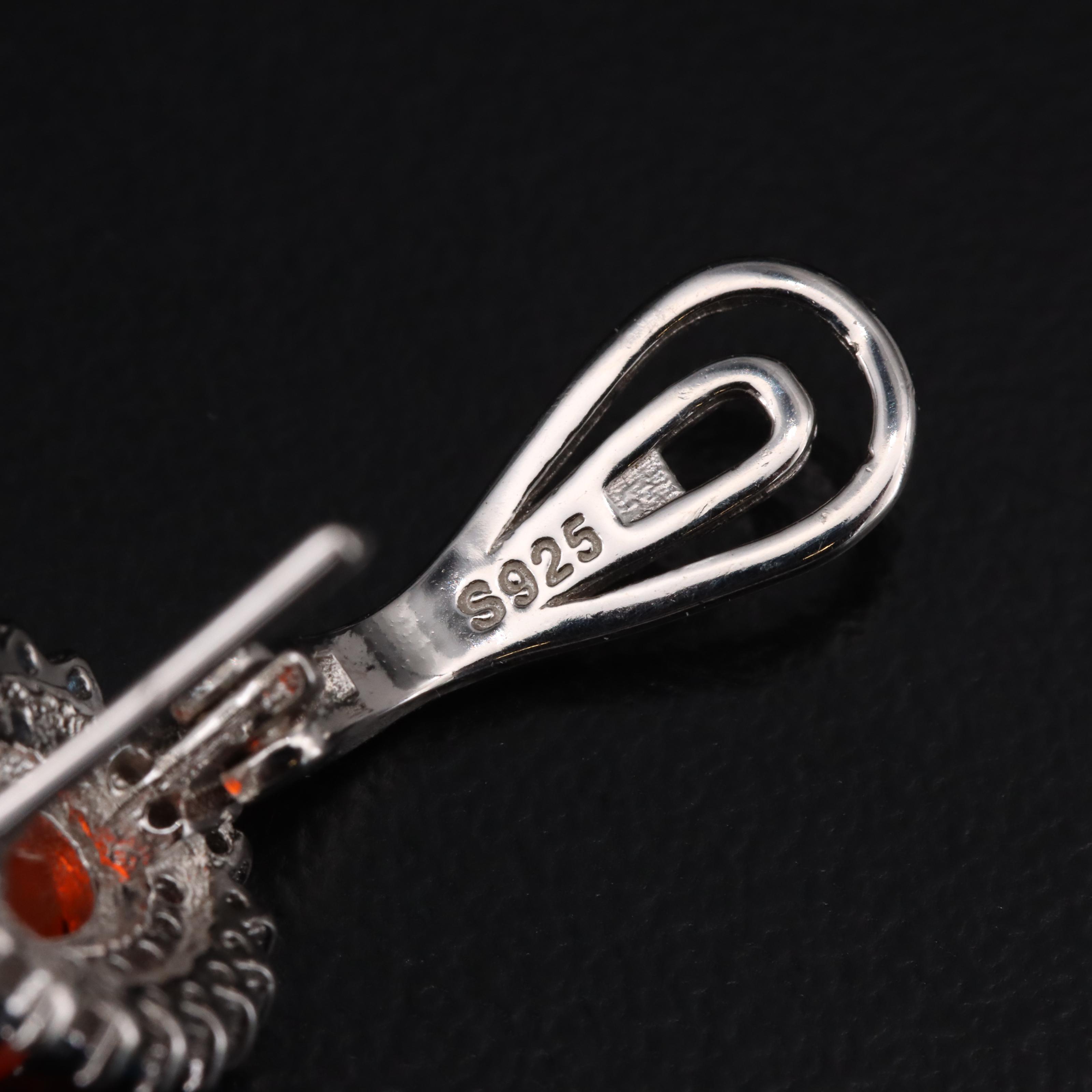 Sterling Fire Opal and Sapphire J-Hoop Earrings