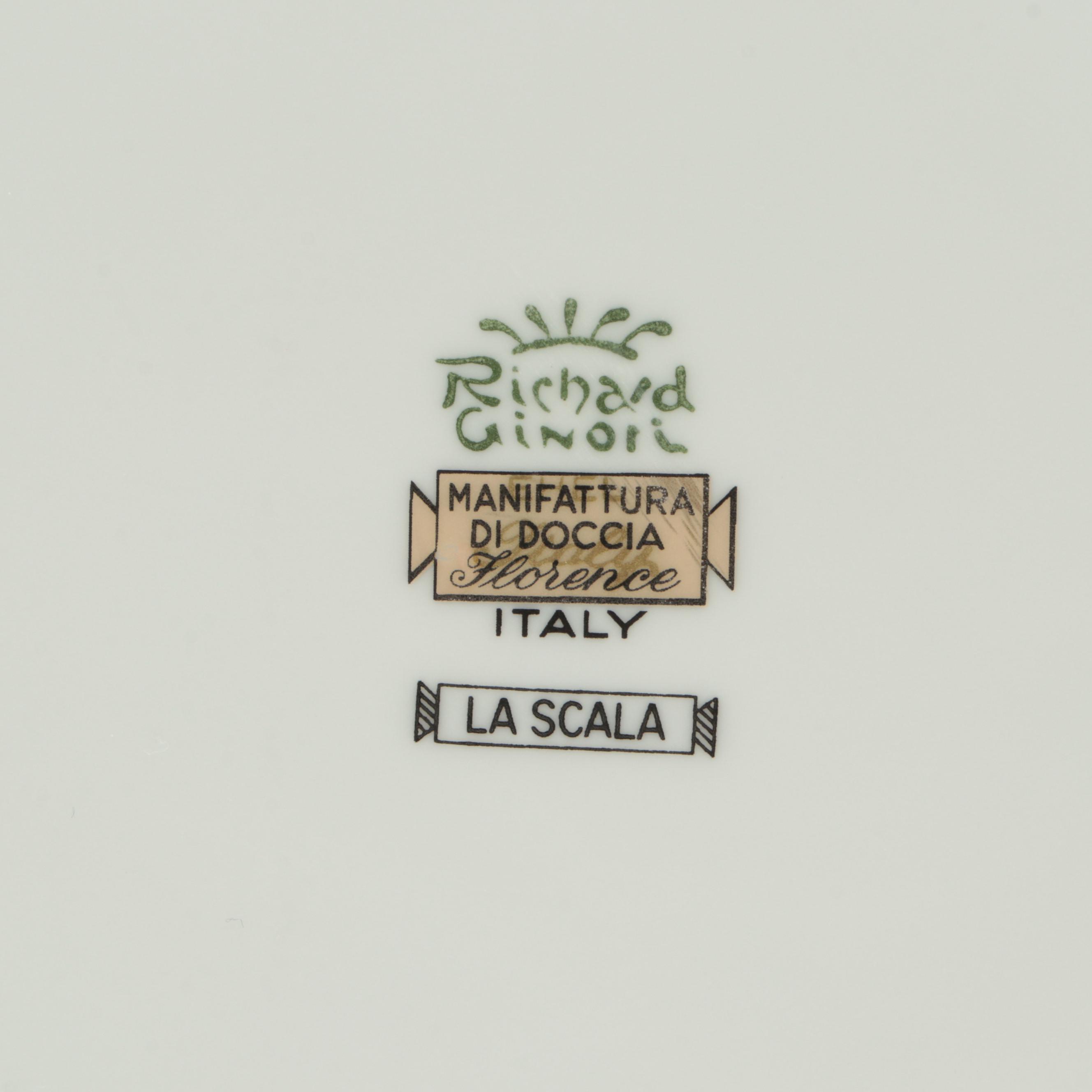 Richard Ginori "La Scala" Porcelain Dinnerware, Late 20th Century