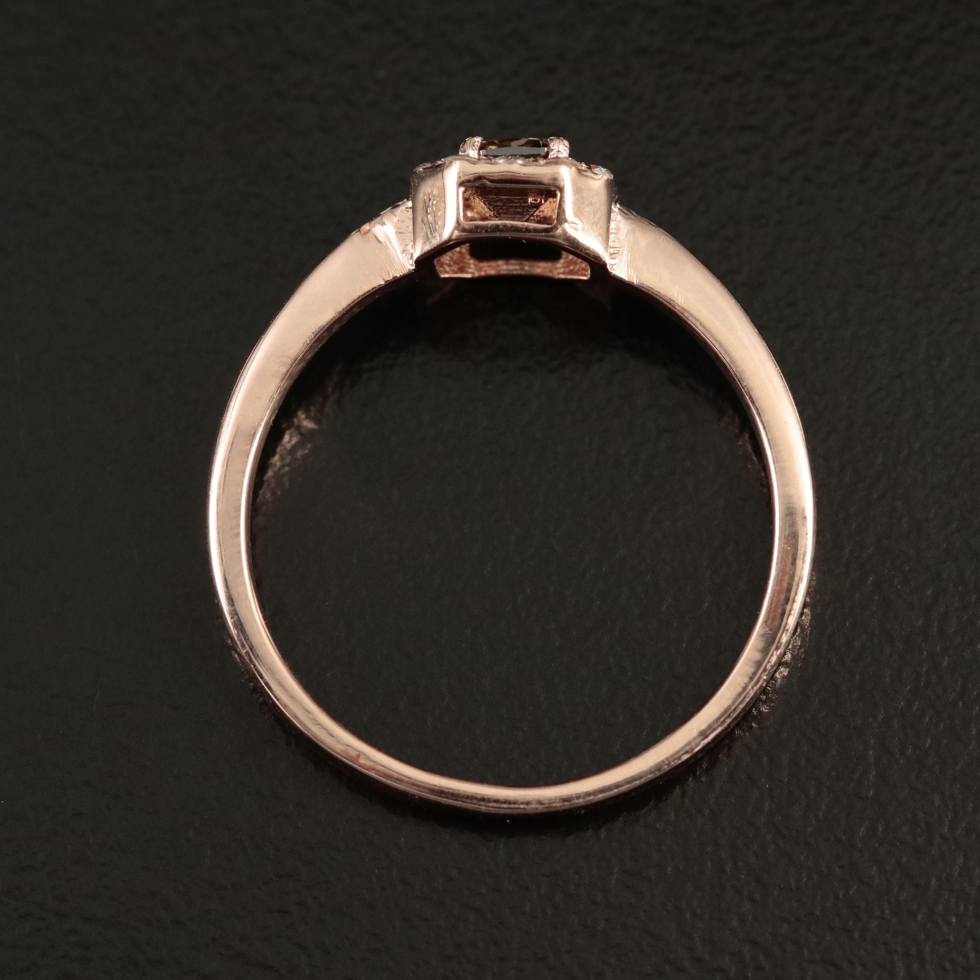 14K Rose Gold 0.35 CTW Diamond Halo Ring