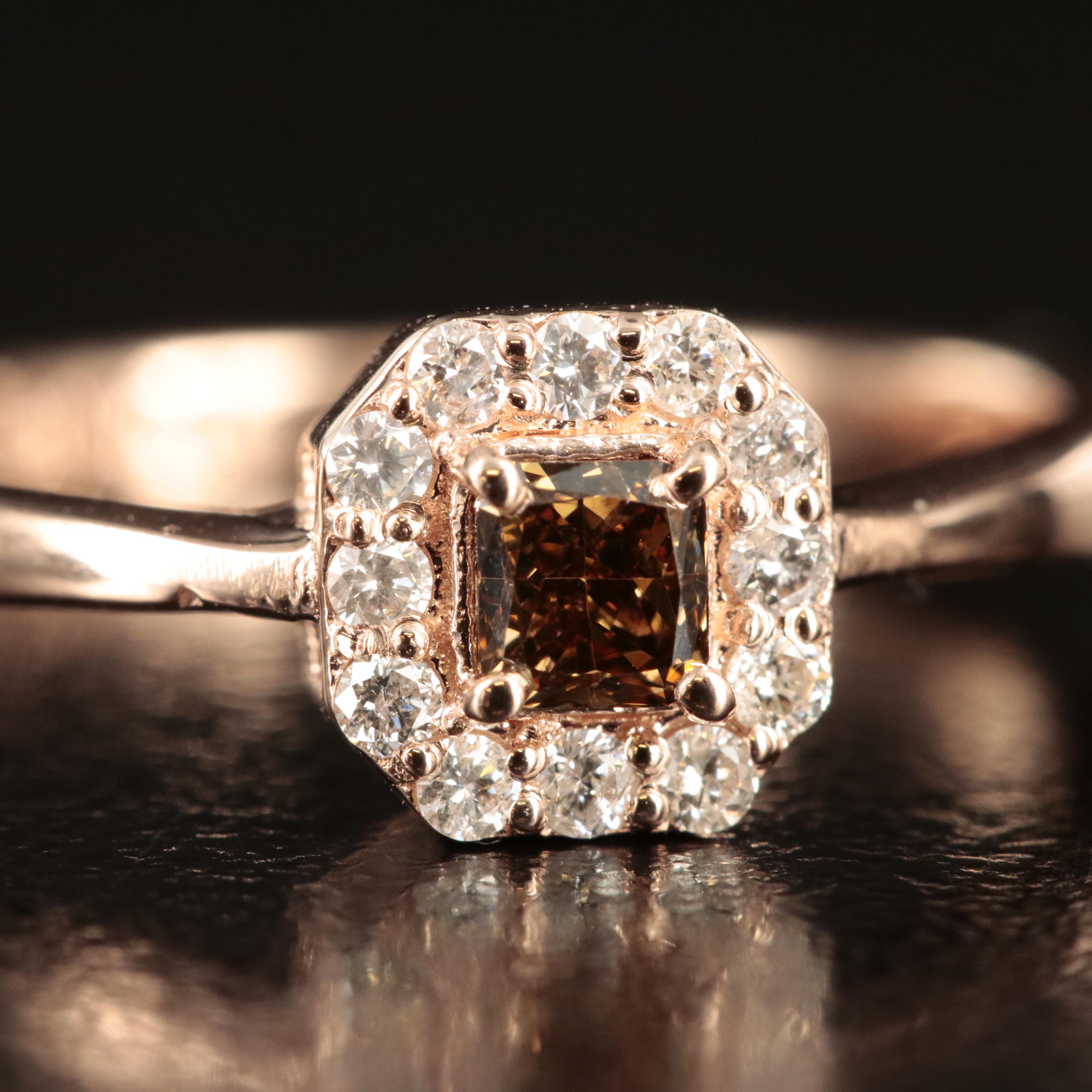 14K Rose Gold 0.35 CTW Diamond Halo Ring