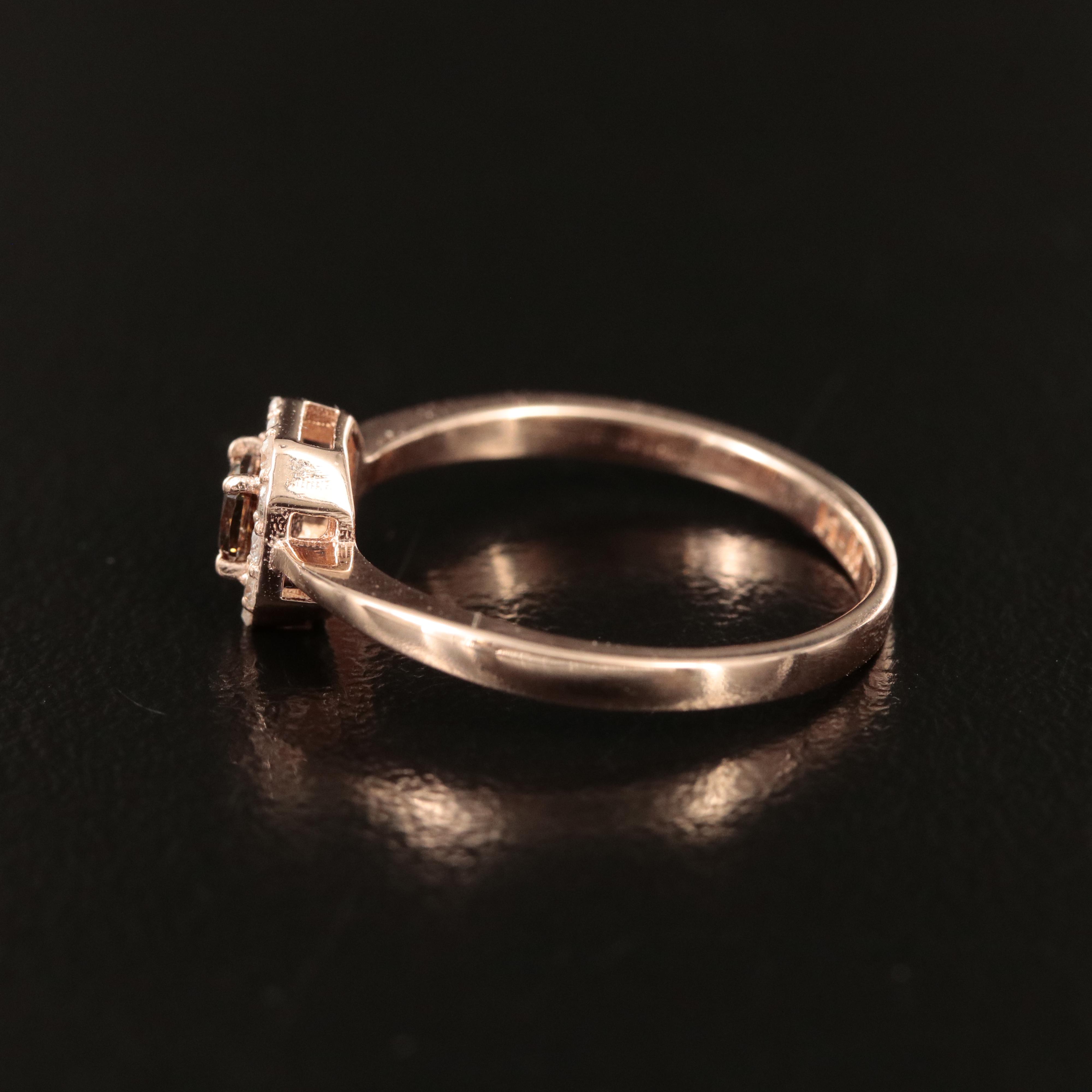 14K Rose Gold 0.35 CTW Diamond Halo Ring