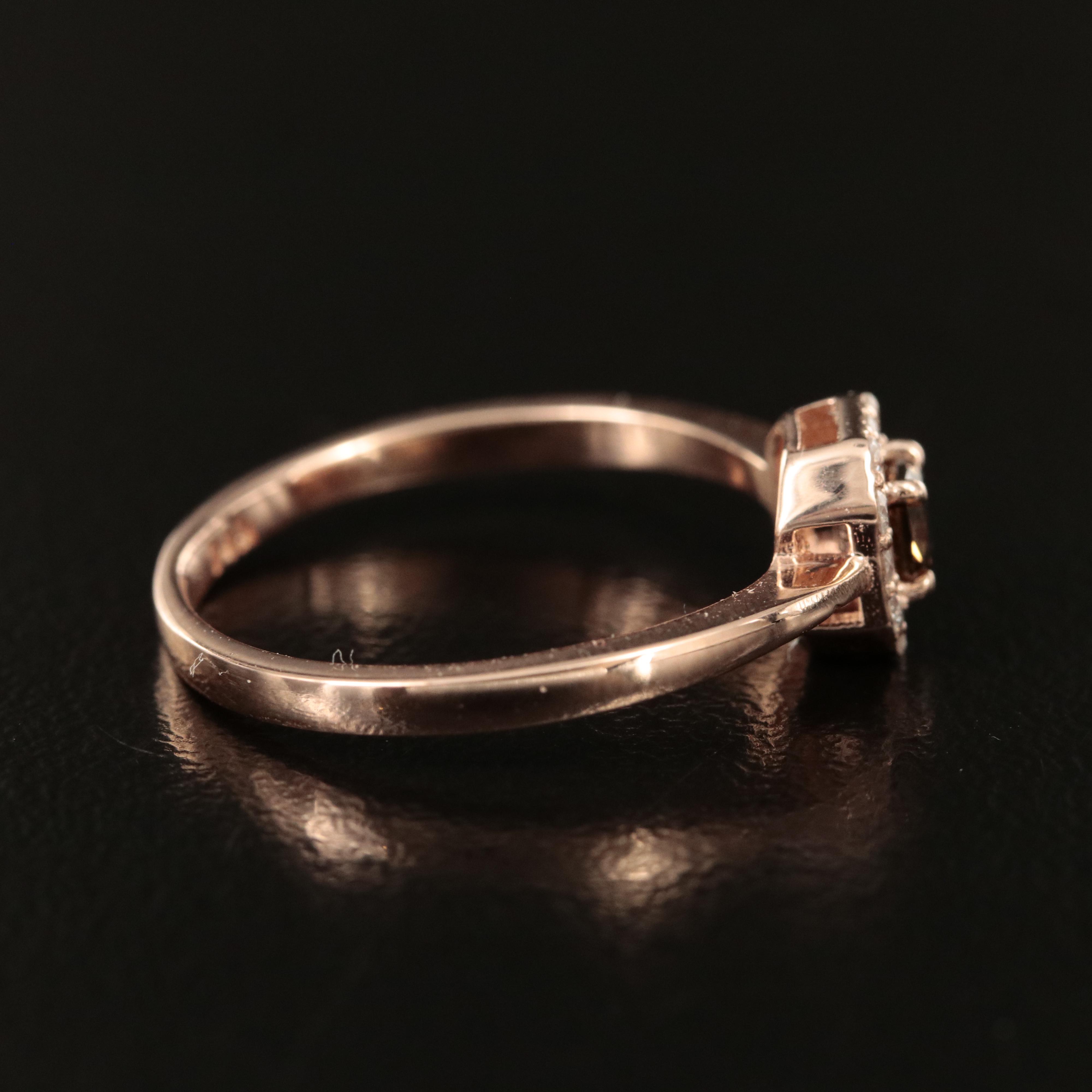 14K Rose Gold 0.35 CTW Diamond Halo Ring