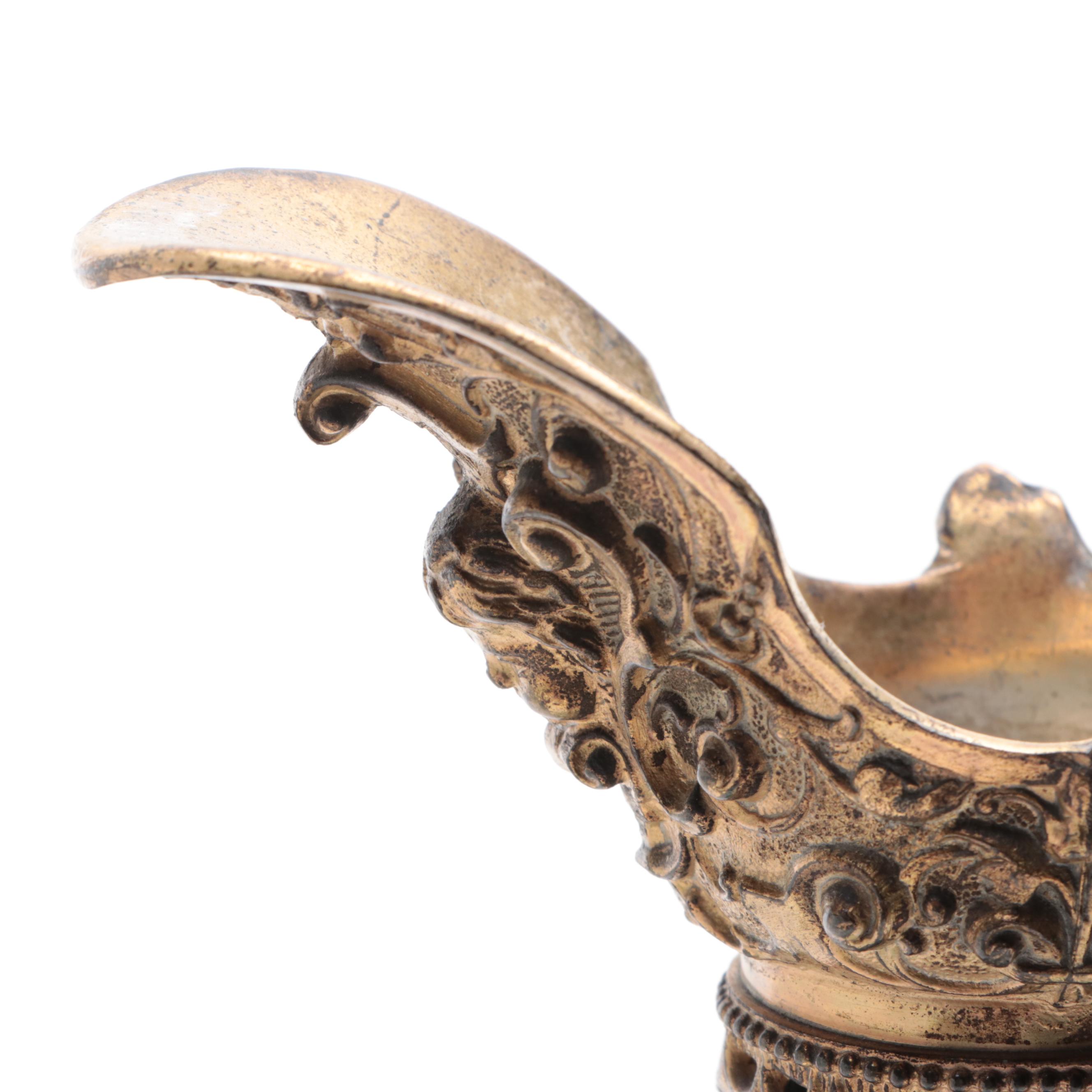 Victorian Painted Metal Ormolu Mounted Mantel Ewer, Early 20th Century