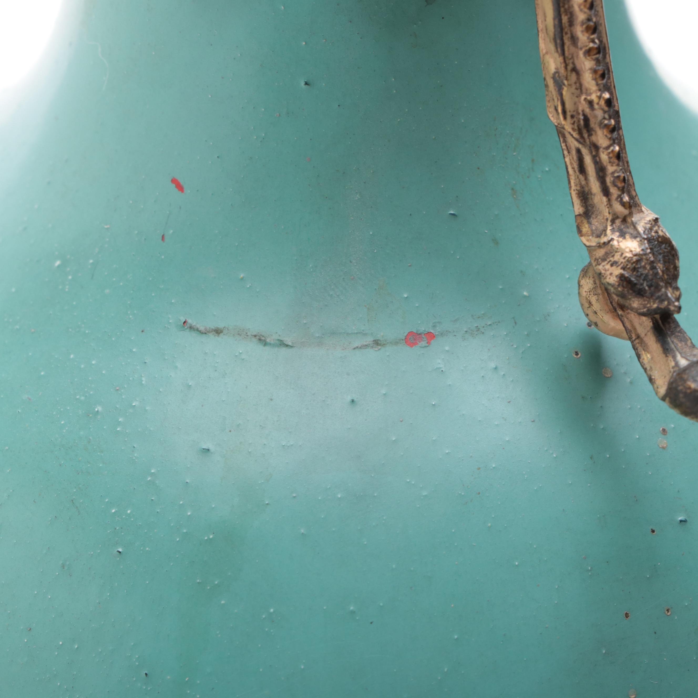 Victorian Painted Metal Ormolu Mounted Mantel Ewer, Early 20th Century