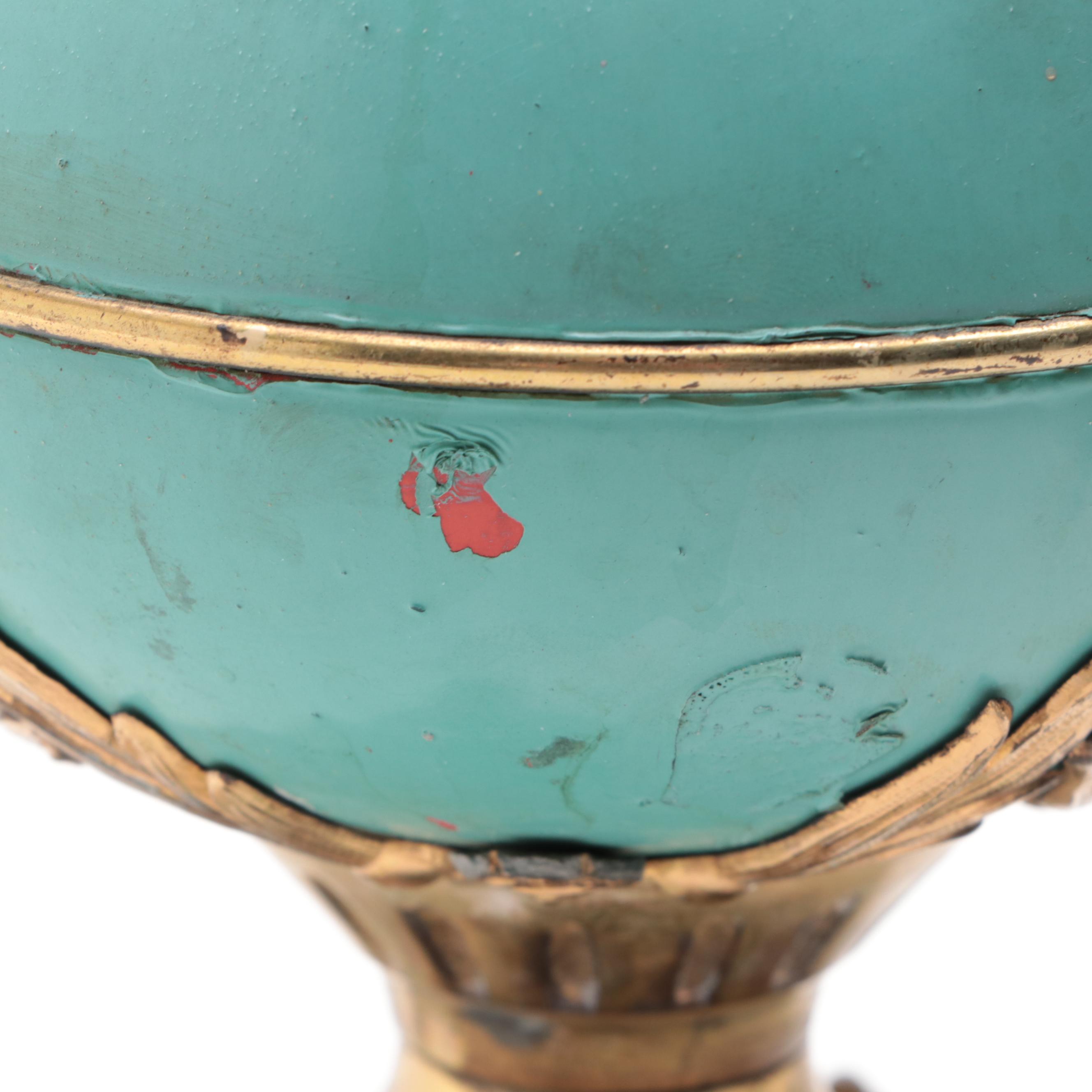 Victorian Painted Metal Ormolu Mounted Mantel Ewer, Early 20th Century