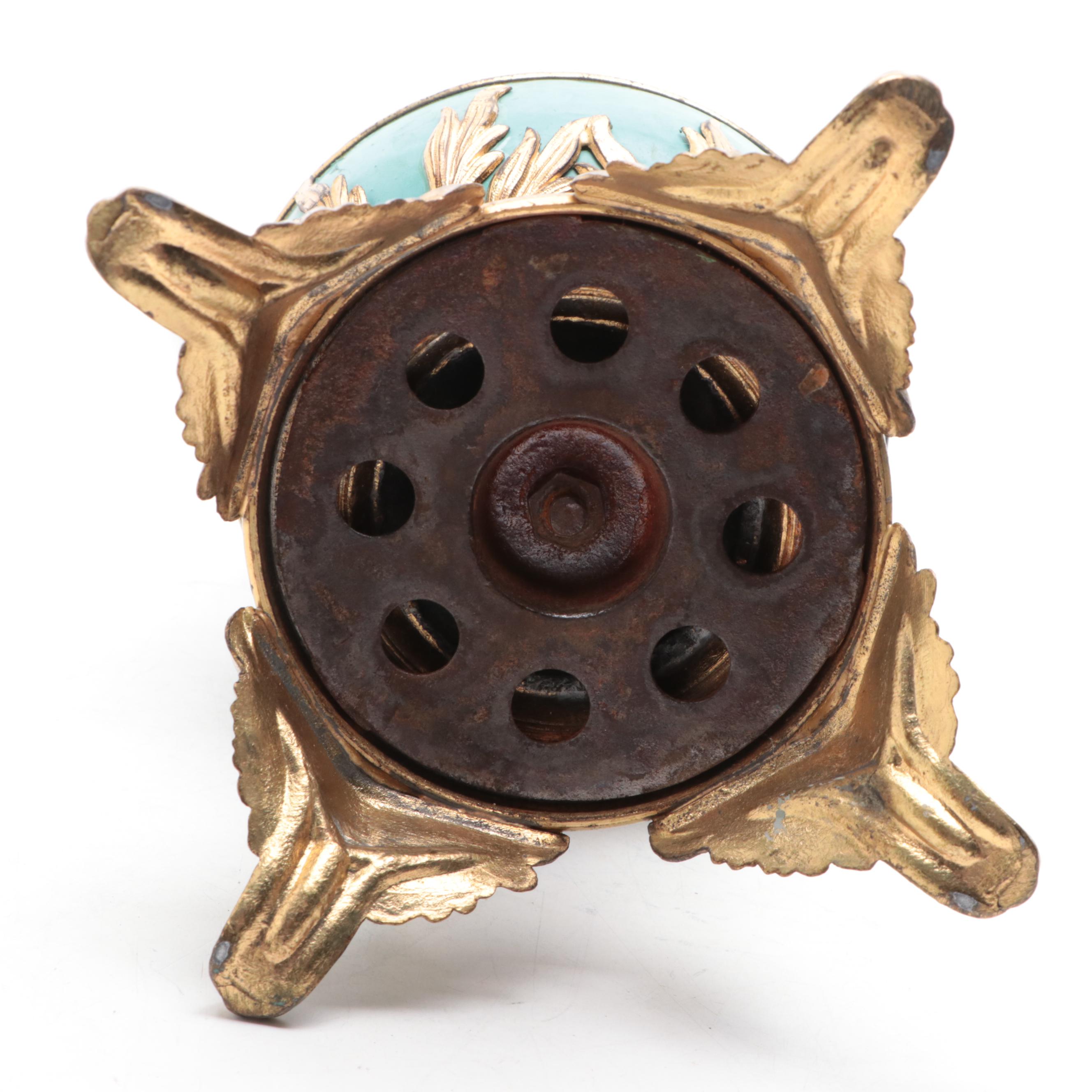 Victorian Painted Metal Ormolu Mounted Mantel Ewer, Early 20th Century