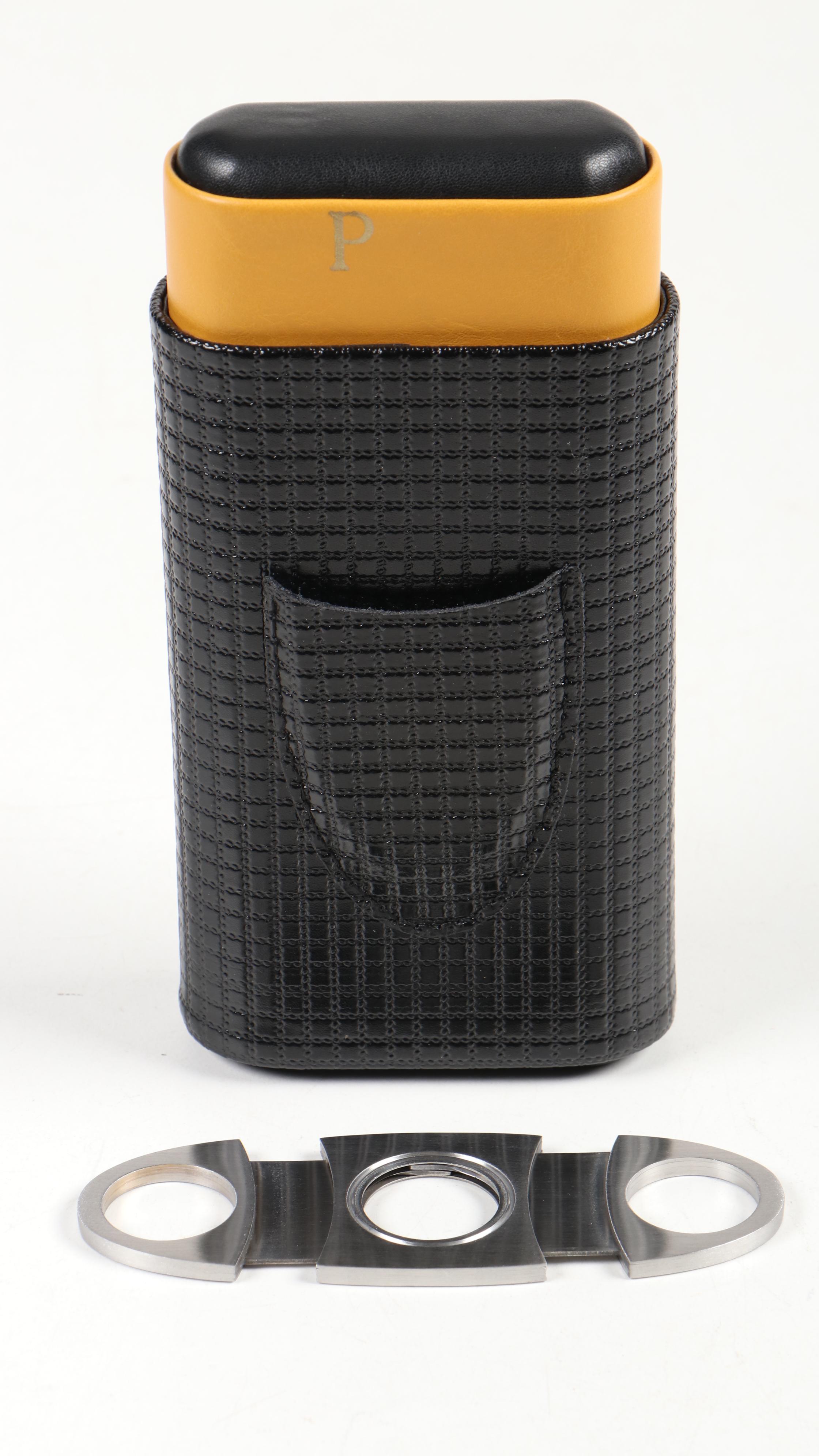 Brushed Stainless Steel Hip Flask Set with Cufflinks, Cigar Boxes, and More