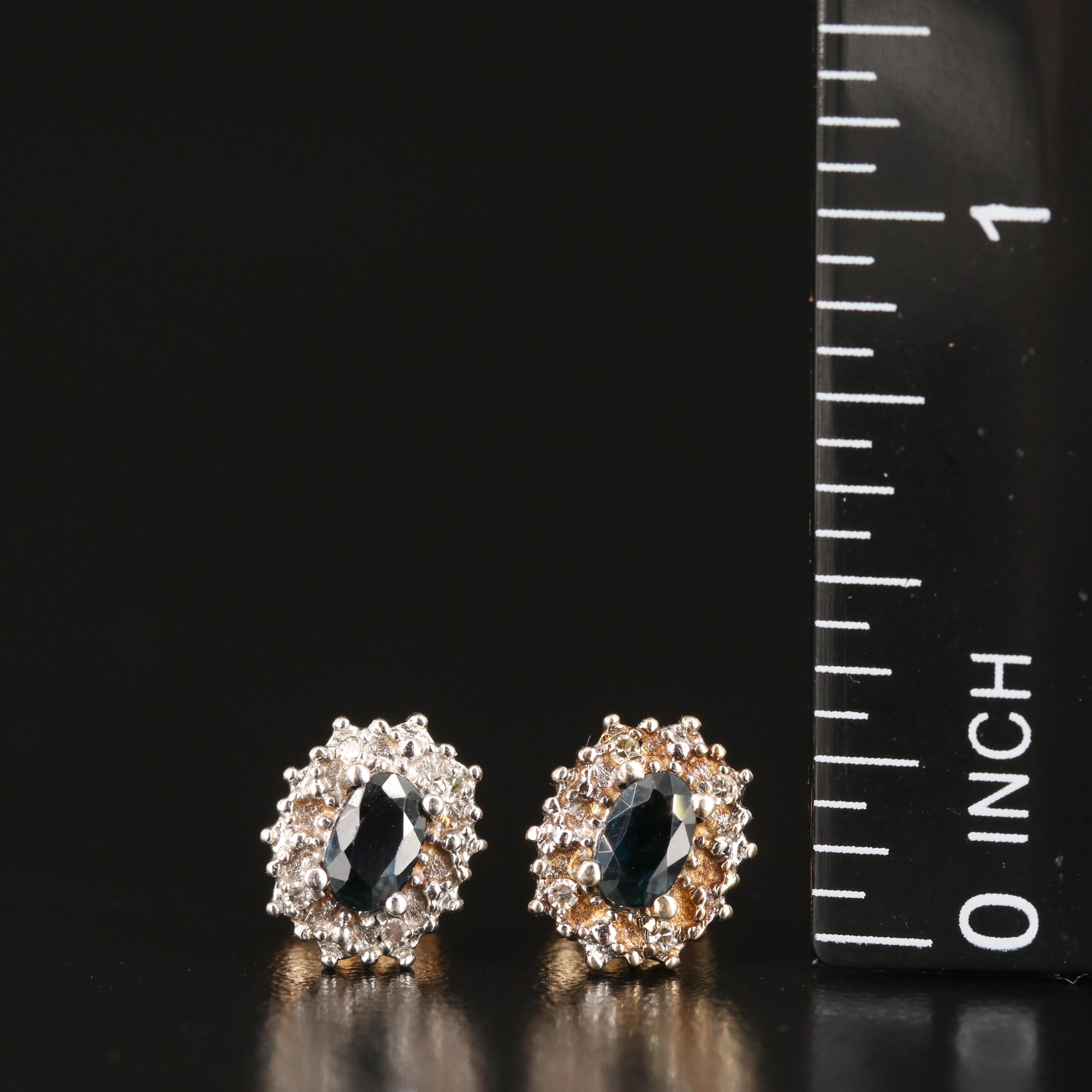 10K Sapphire and Diamond Earrings