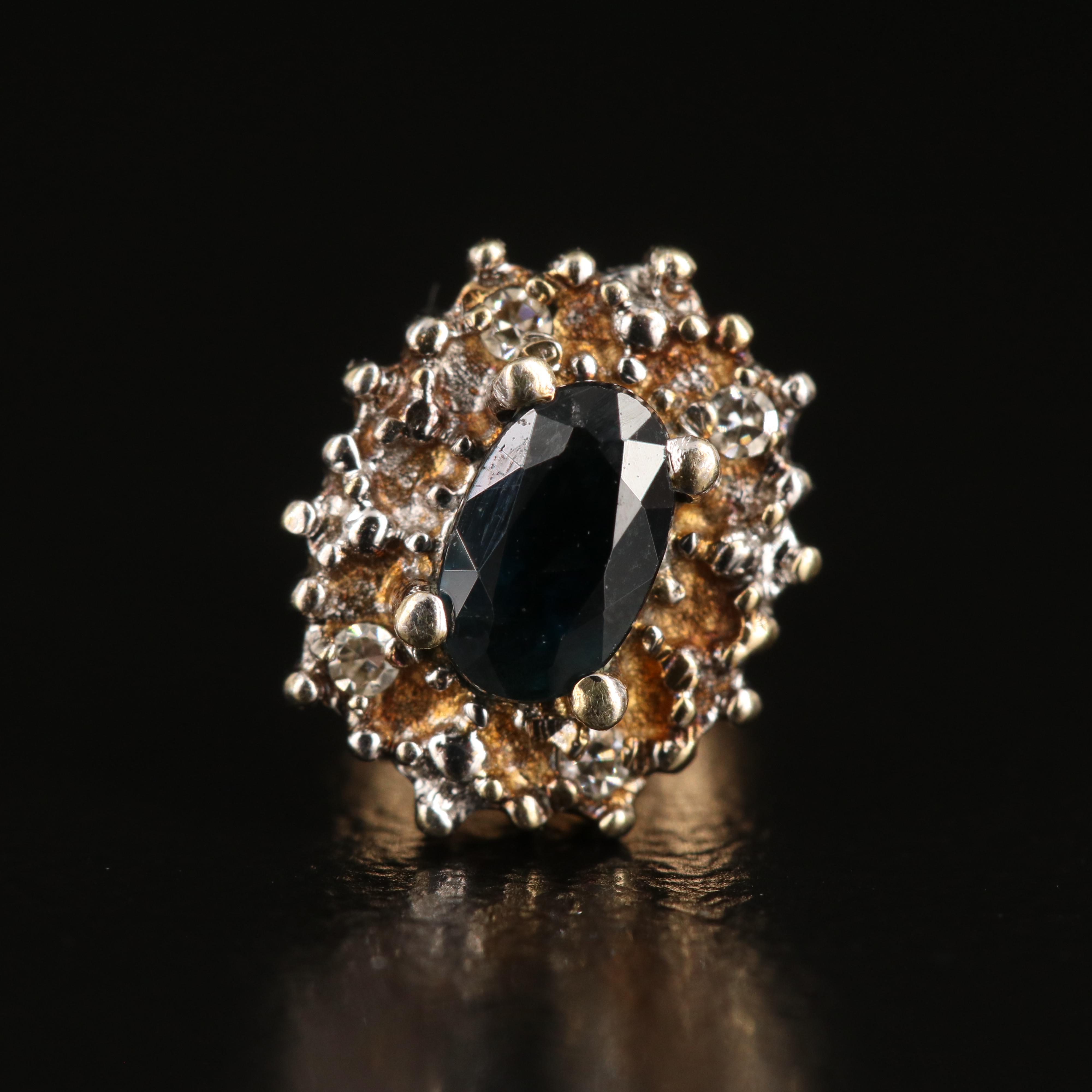 10K Sapphire and Diamond Earrings