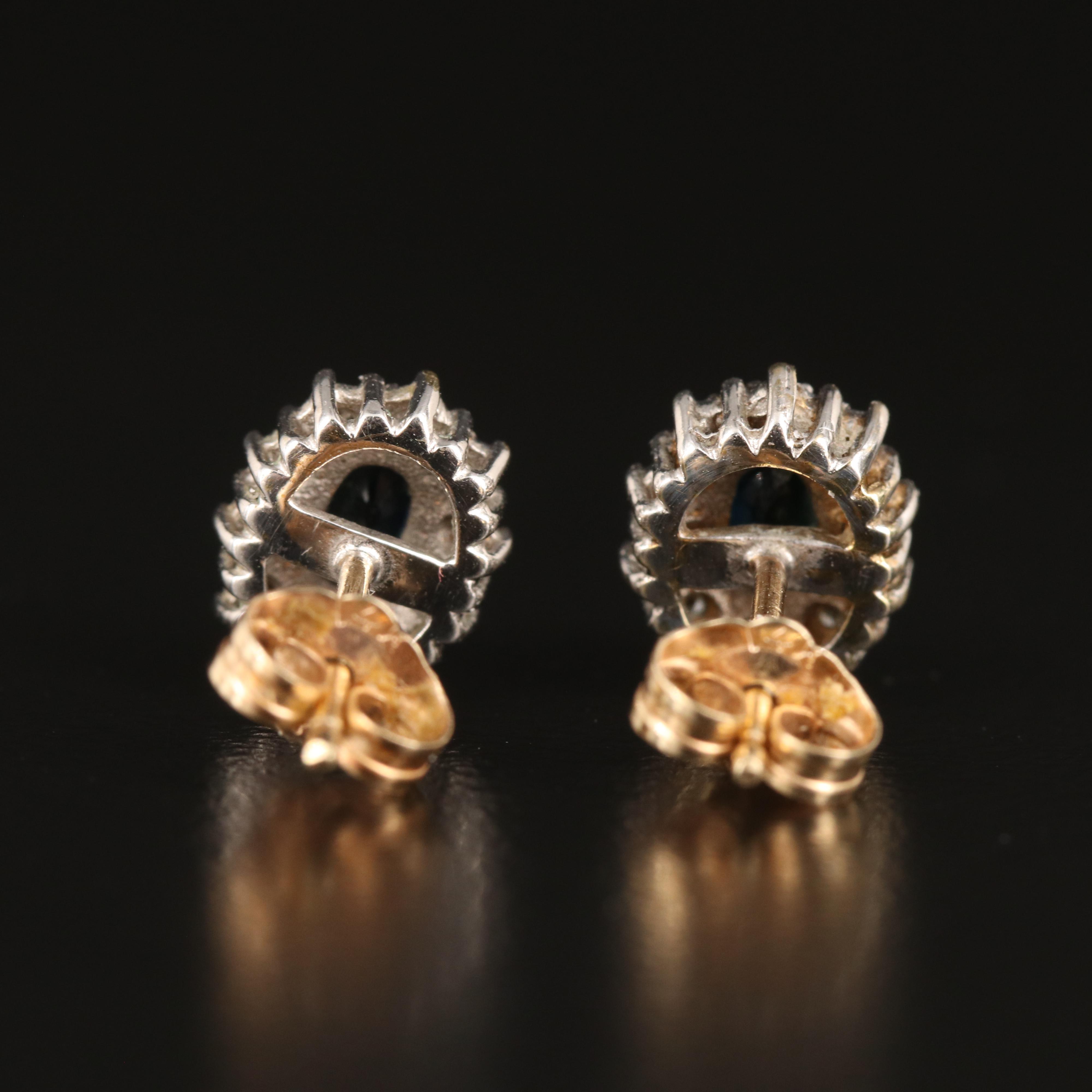 10K Sapphire and Diamond Earrings