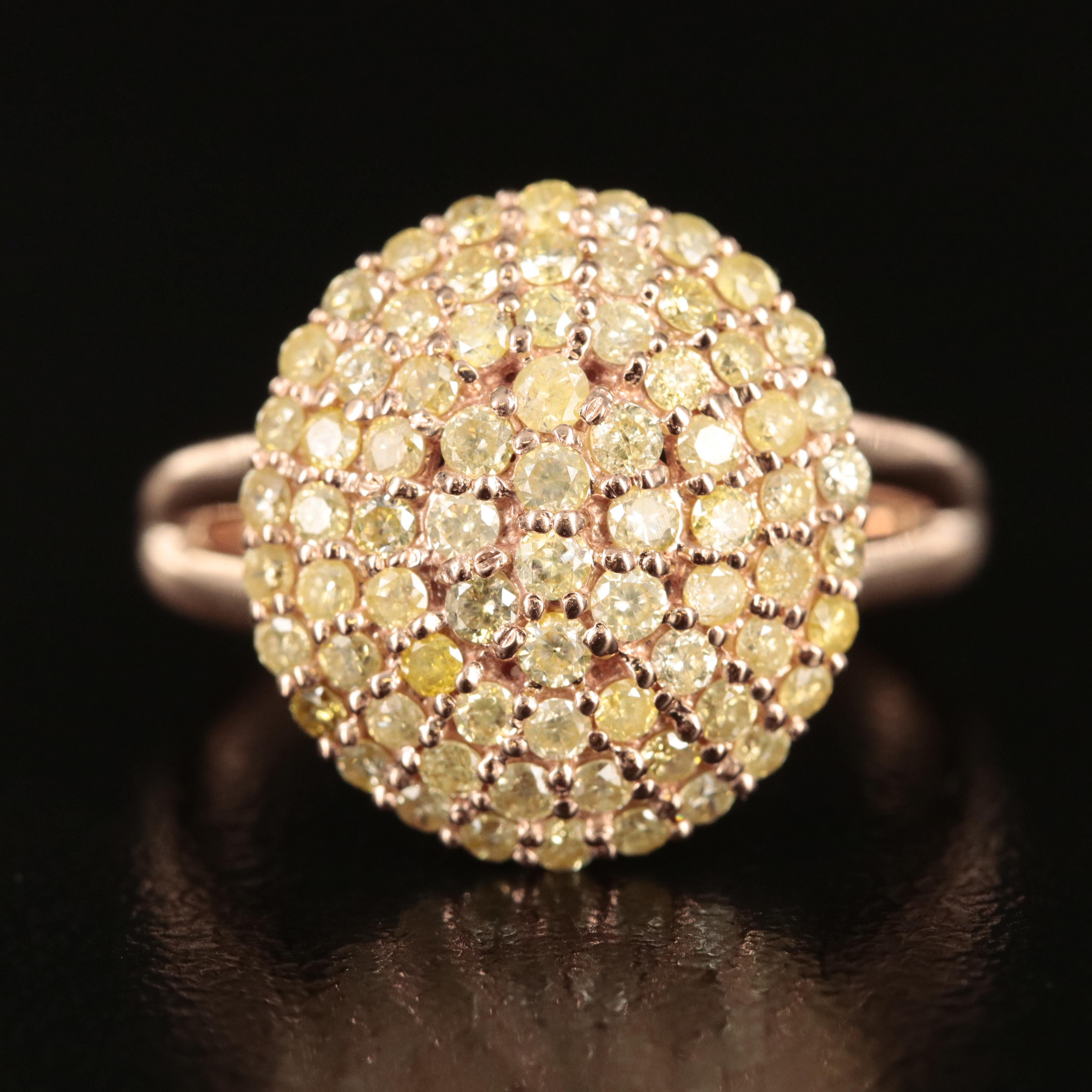 14K Rose Gold 1.03 CTW Diamond Cluster Ring