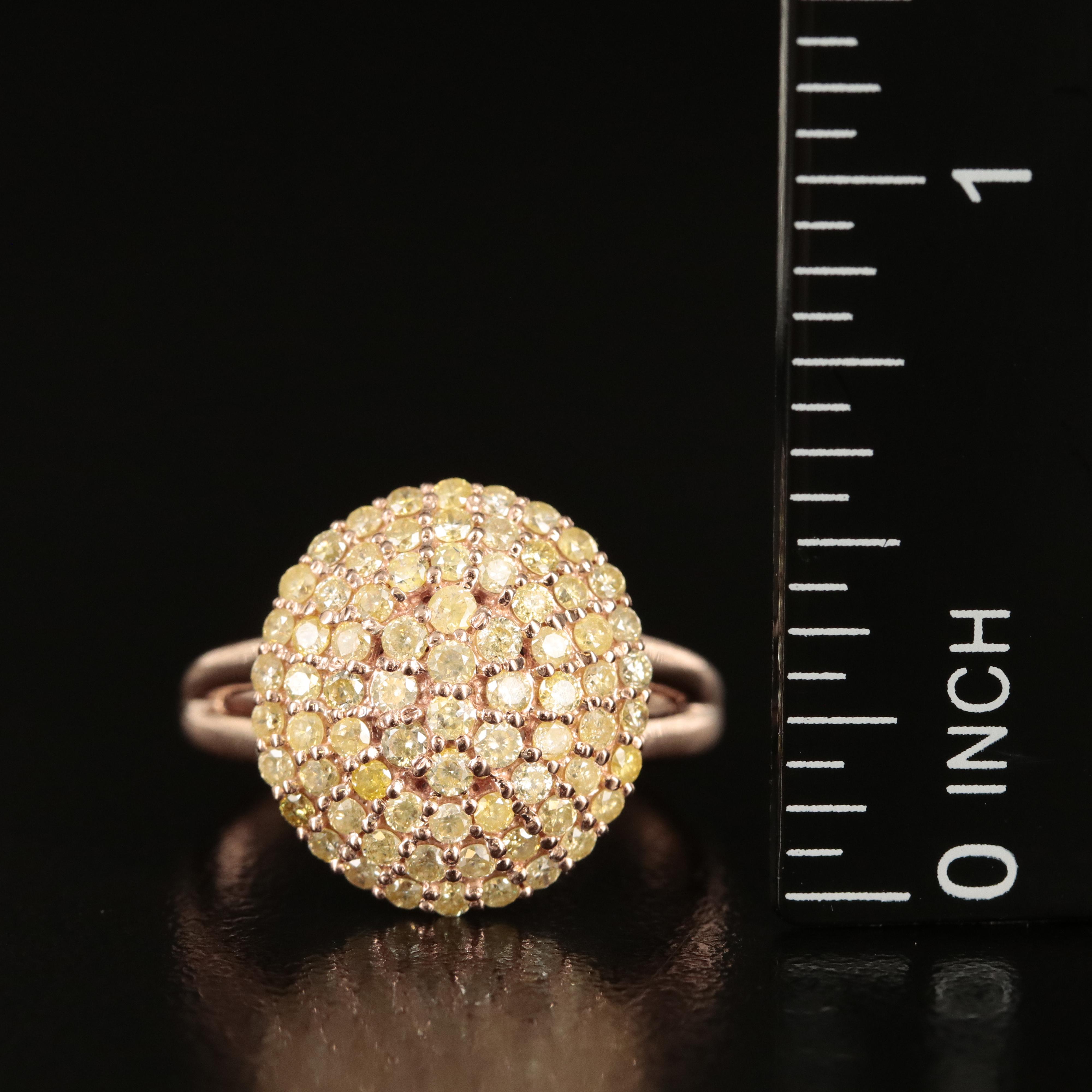 14K Rose Gold 1.03 CTW Diamond Cluster Ring
