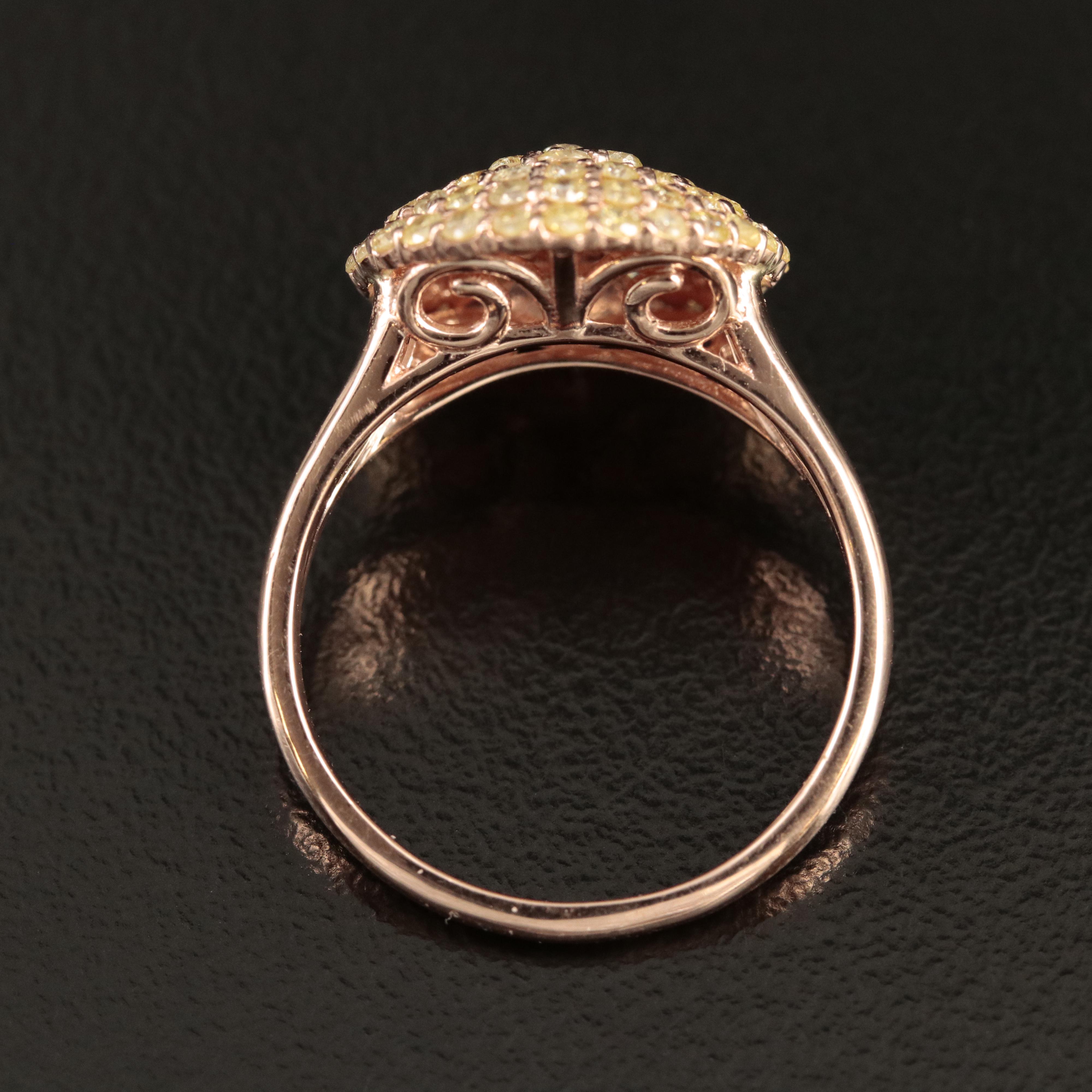 14K Rose Gold 1.03 CTW Diamond Cluster Ring