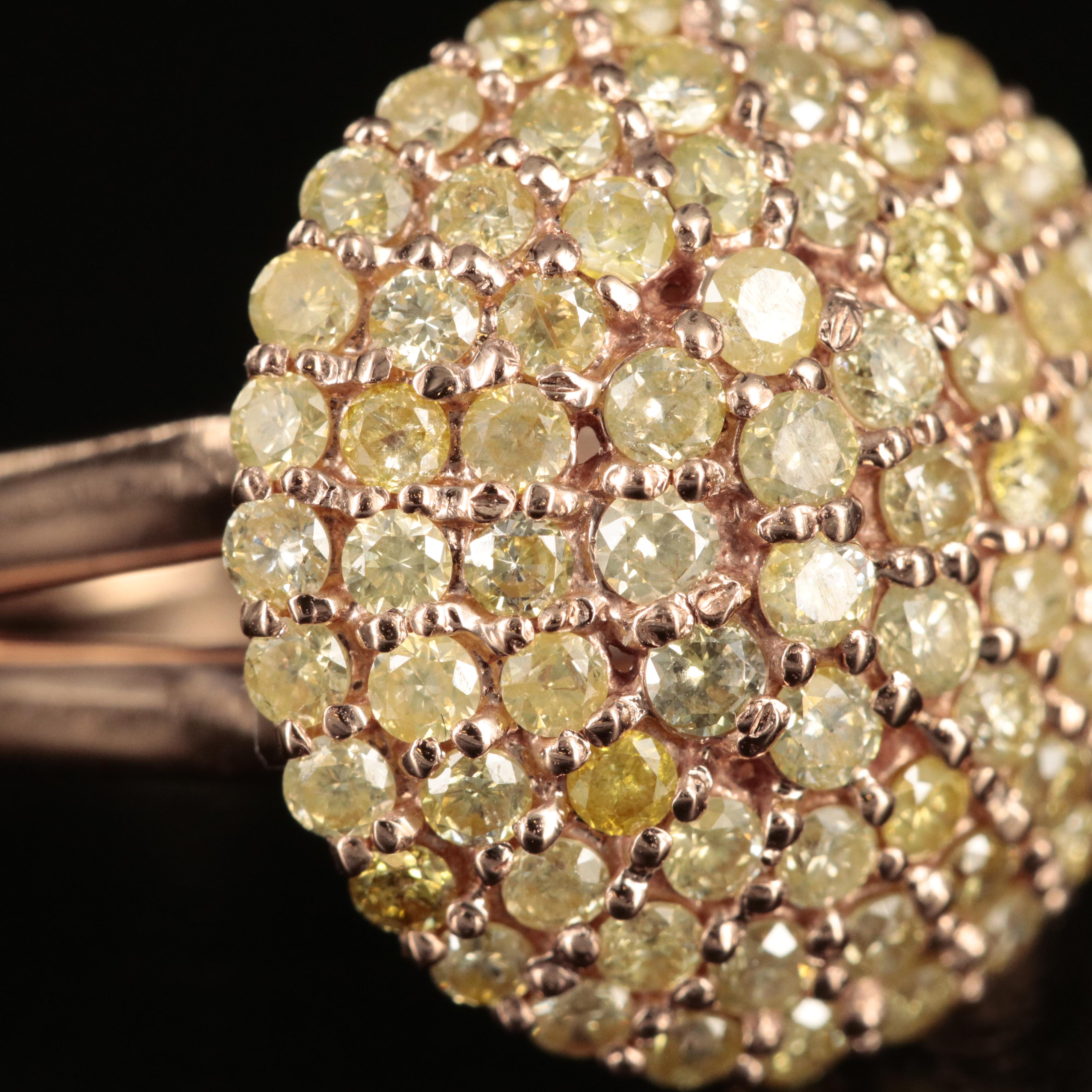 14K Rose Gold 1.03 CTW Diamond Cluster Ring