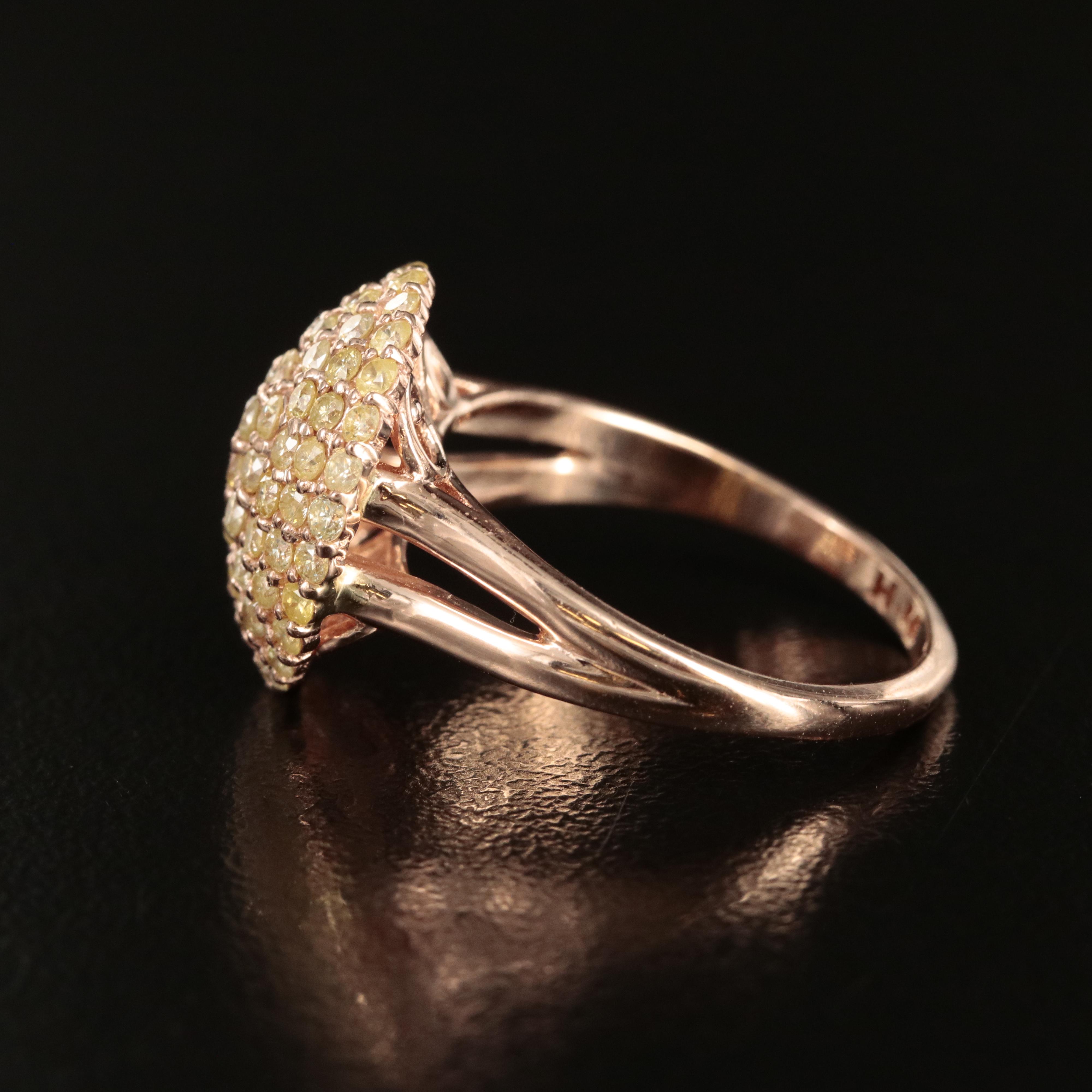 14K Rose Gold 1.03 CTW Diamond Cluster Ring