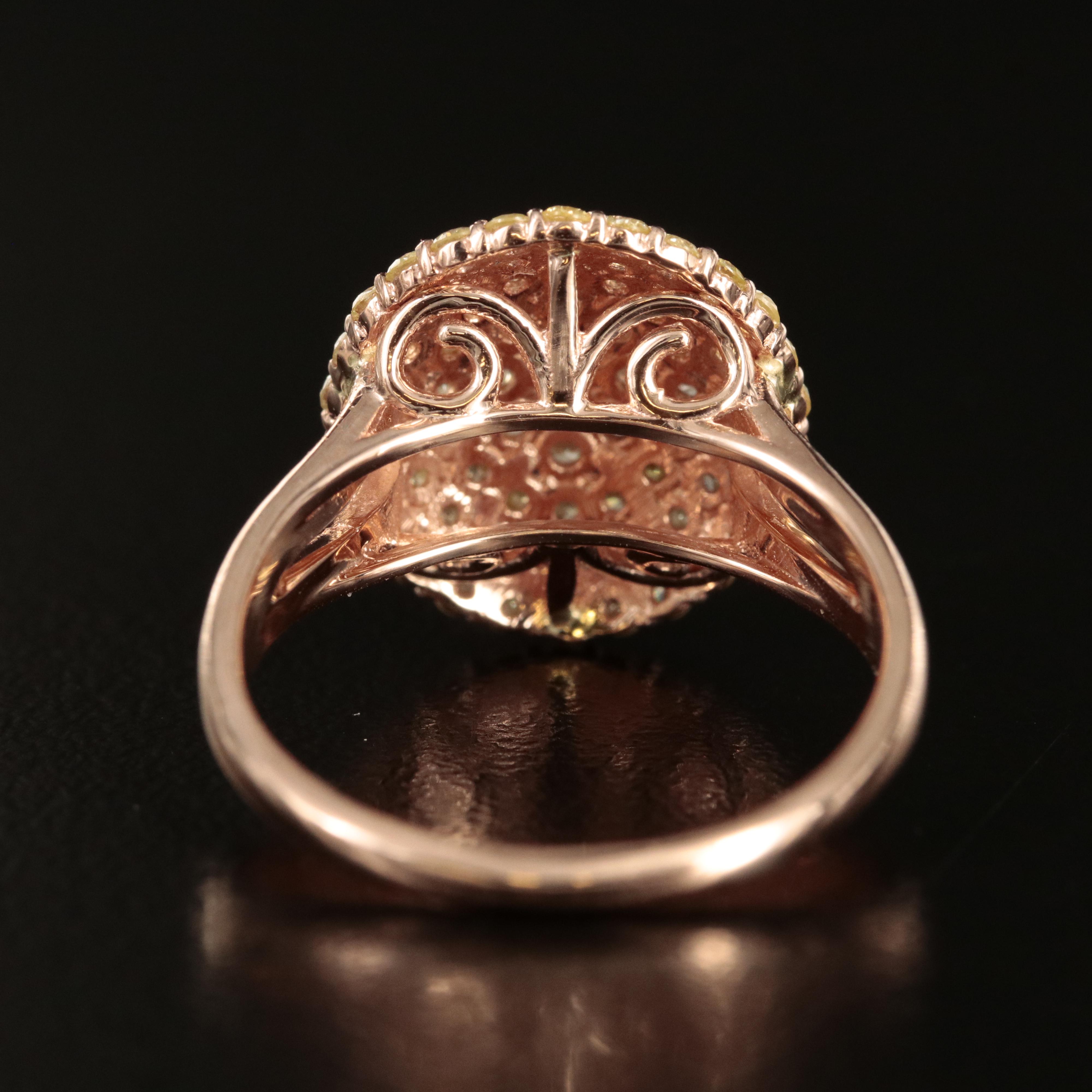 14K Rose Gold 1.03 CTW Diamond Cluster Ring