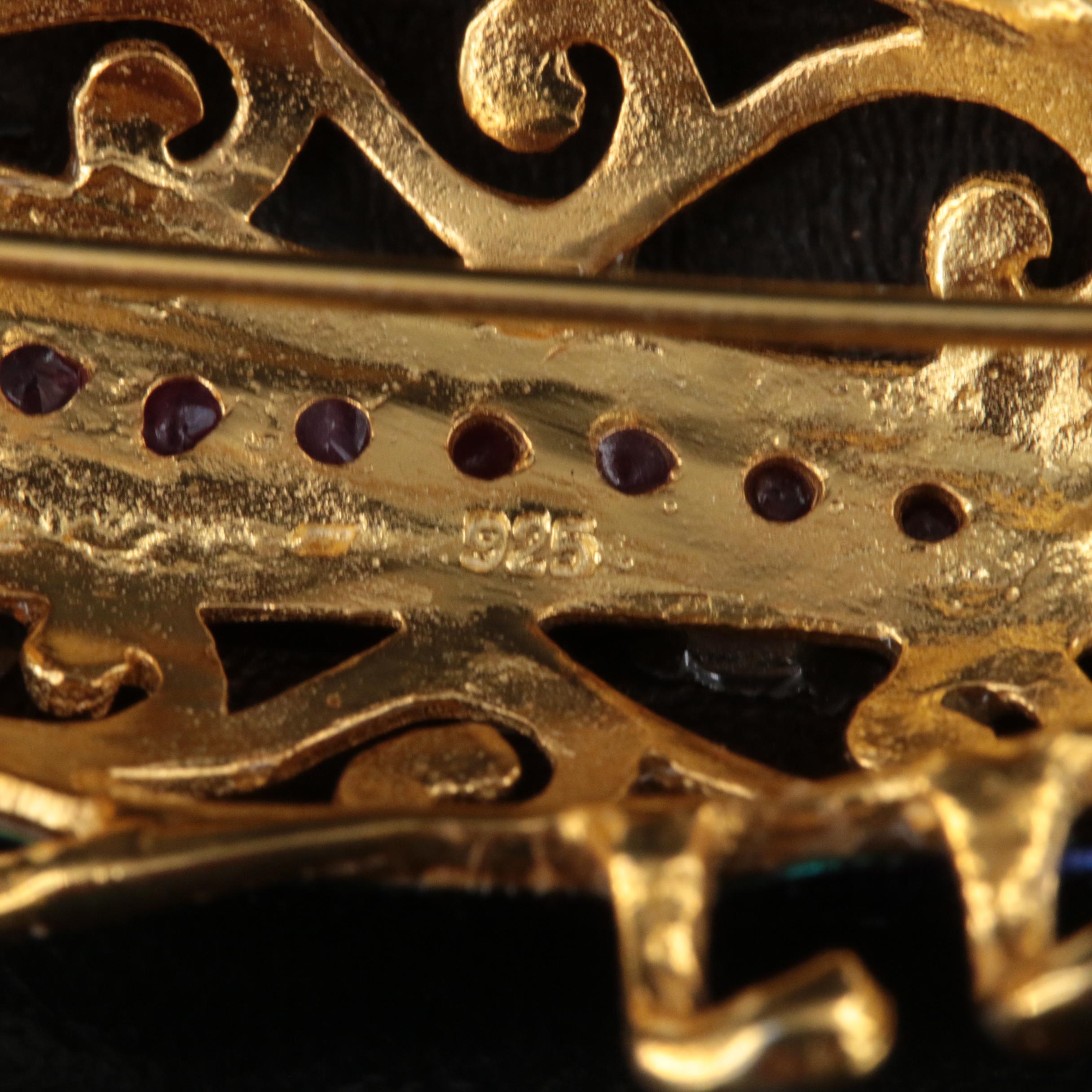 Sterling Ruby, Emerald and Beetle Brooch