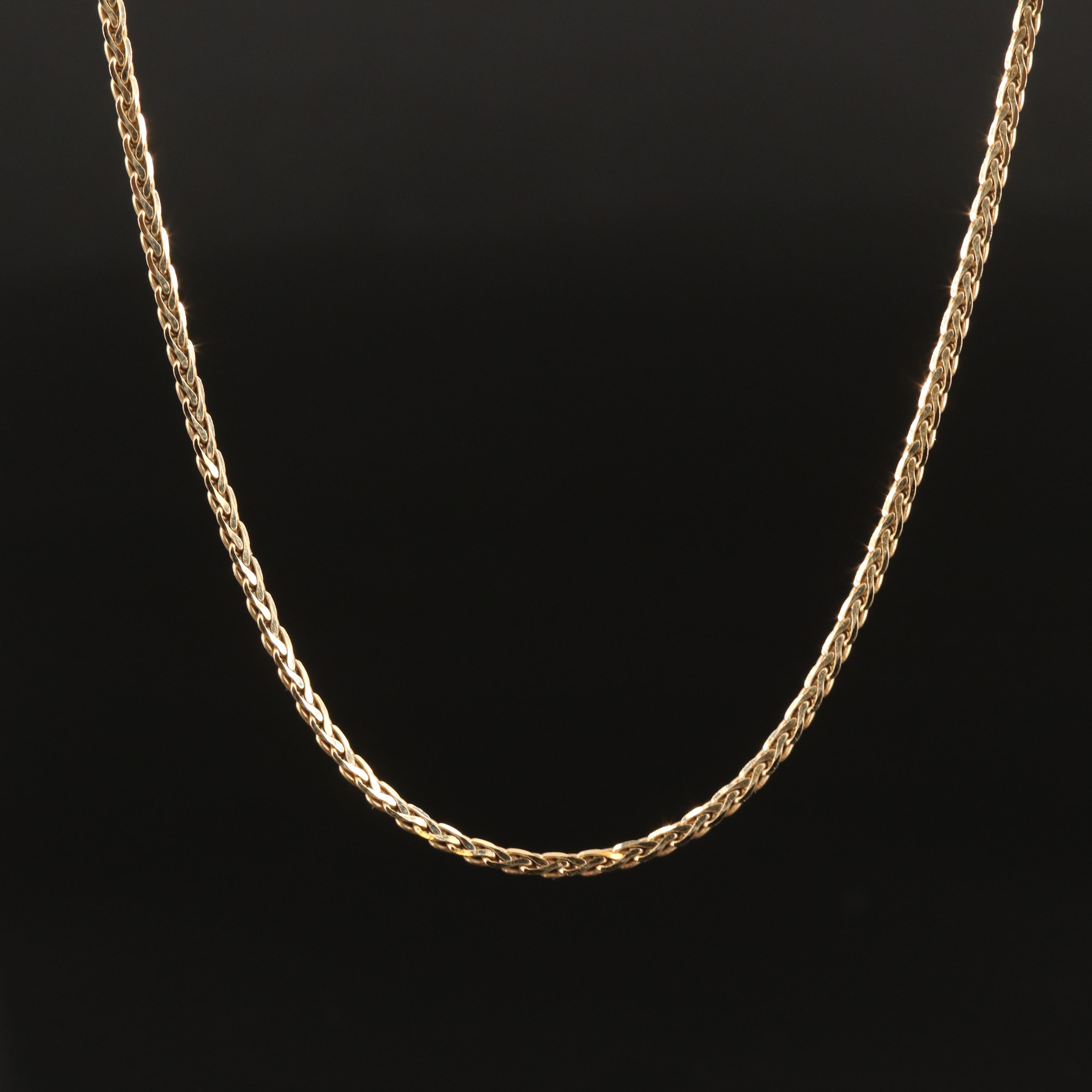 Italian 14K Wheat Chain Necklace
