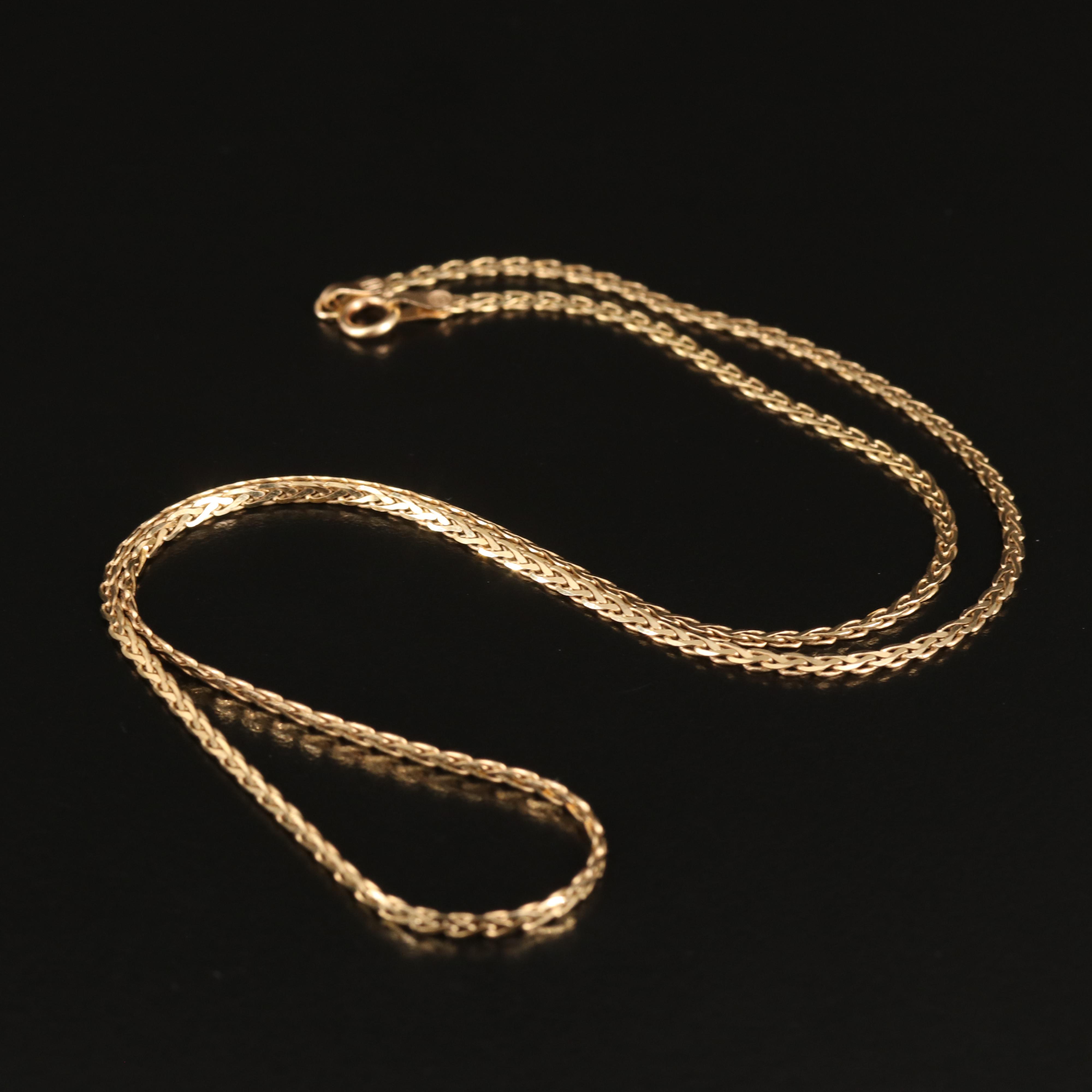 Italian 14K Wheat Chain Necklace