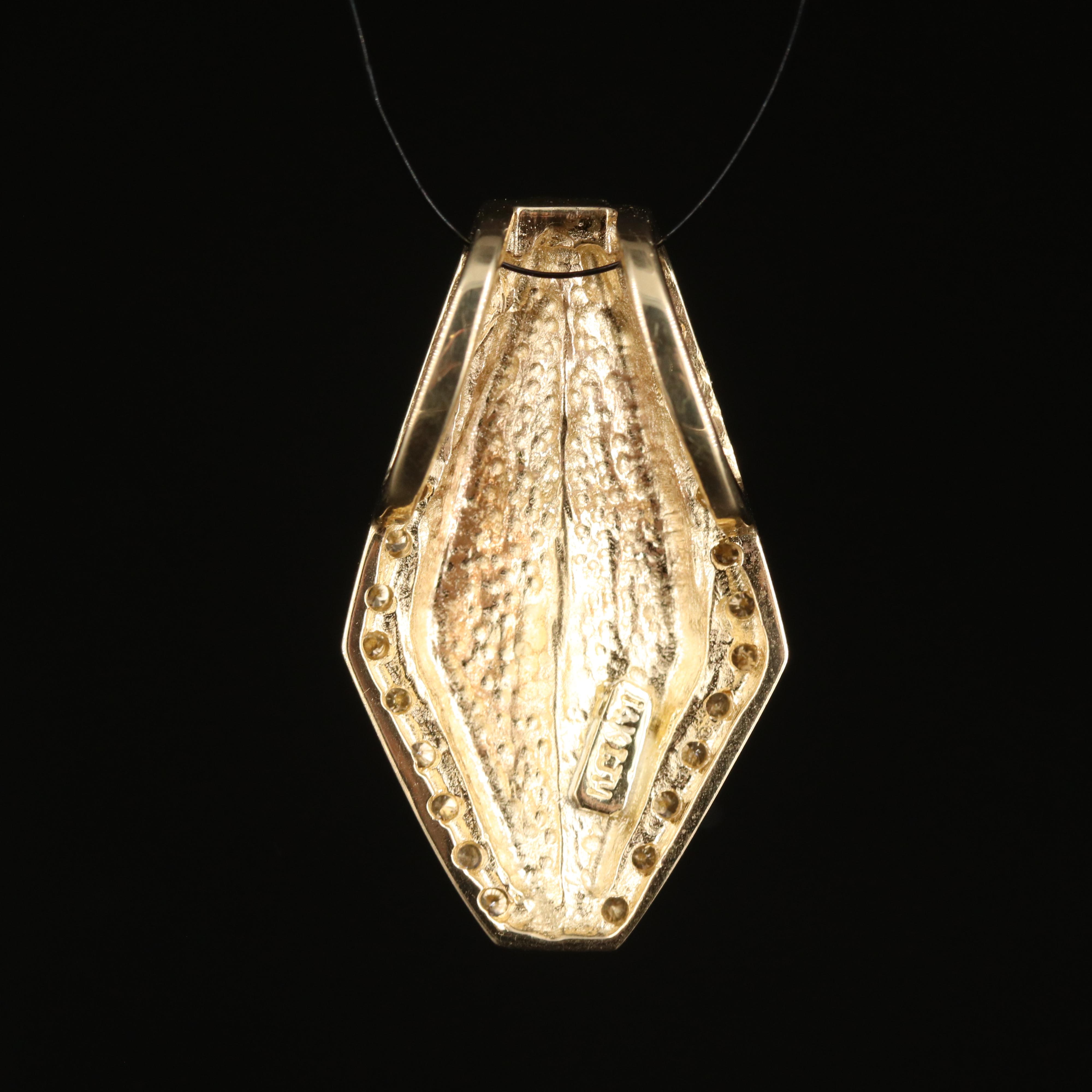 14K 2.50 CT Sapphire and Diamond Slide Pendant