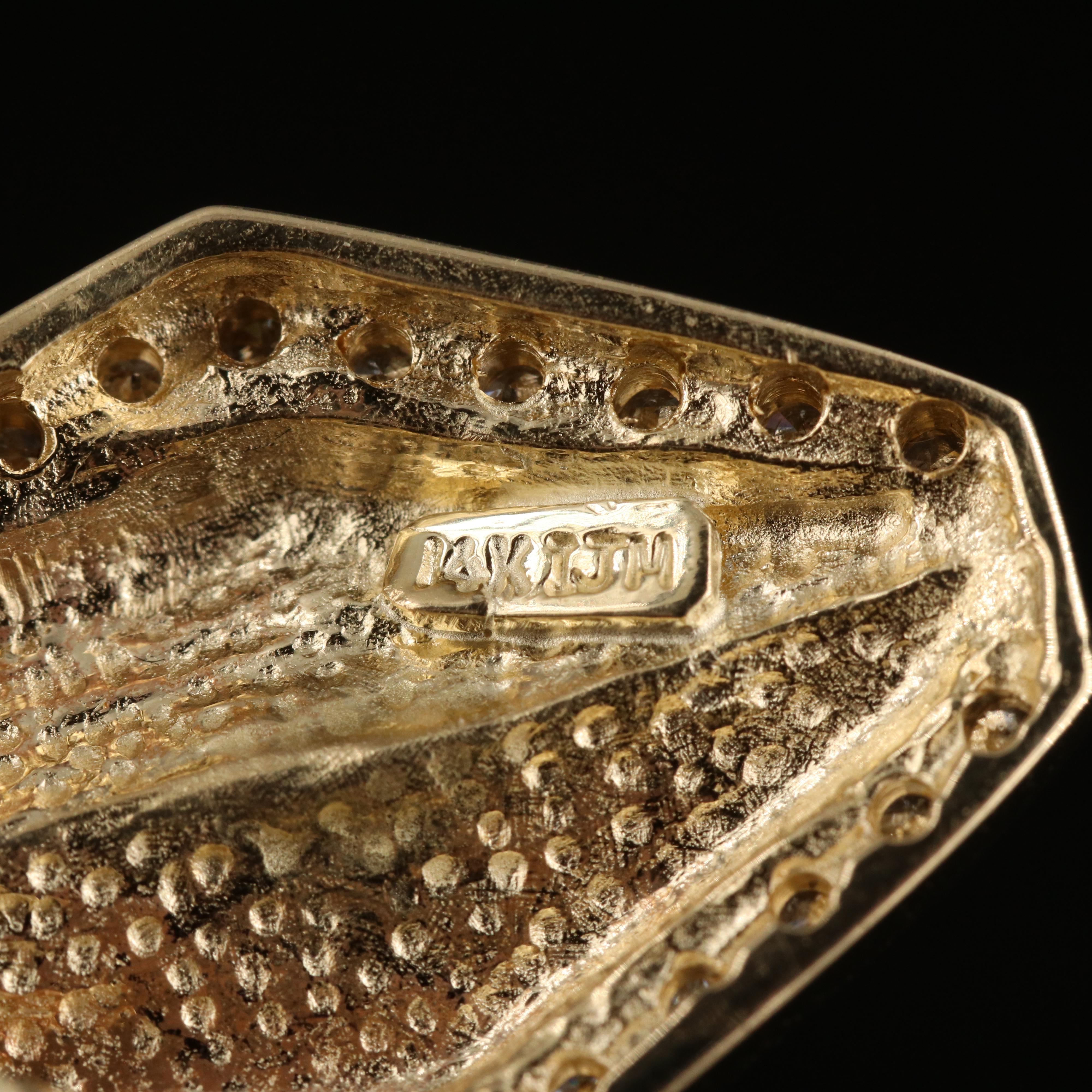 14K 2.50 CT Sapphire and Diamond Slide Pendant