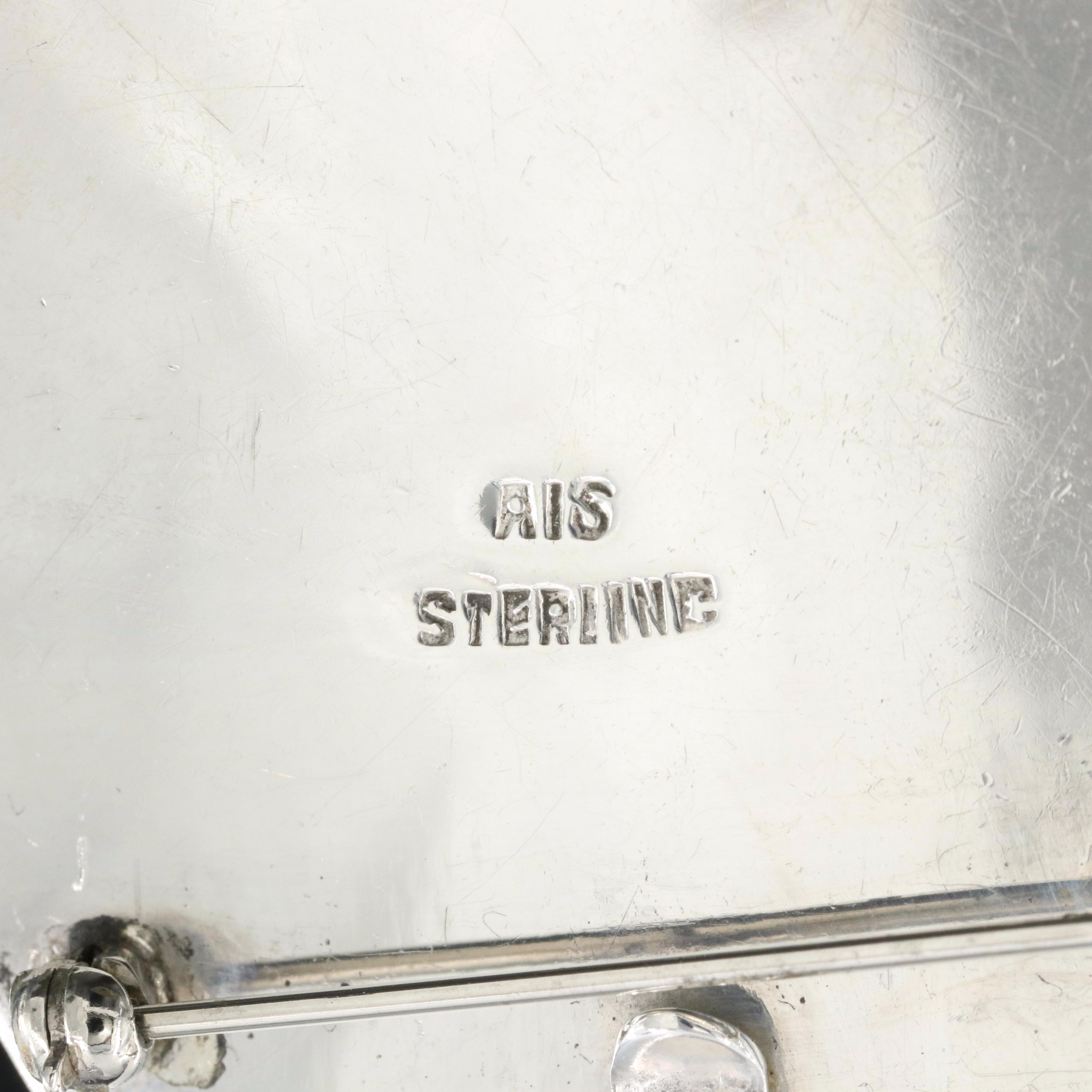 Sterling Faux Lapis Lazuli Converter Brooch