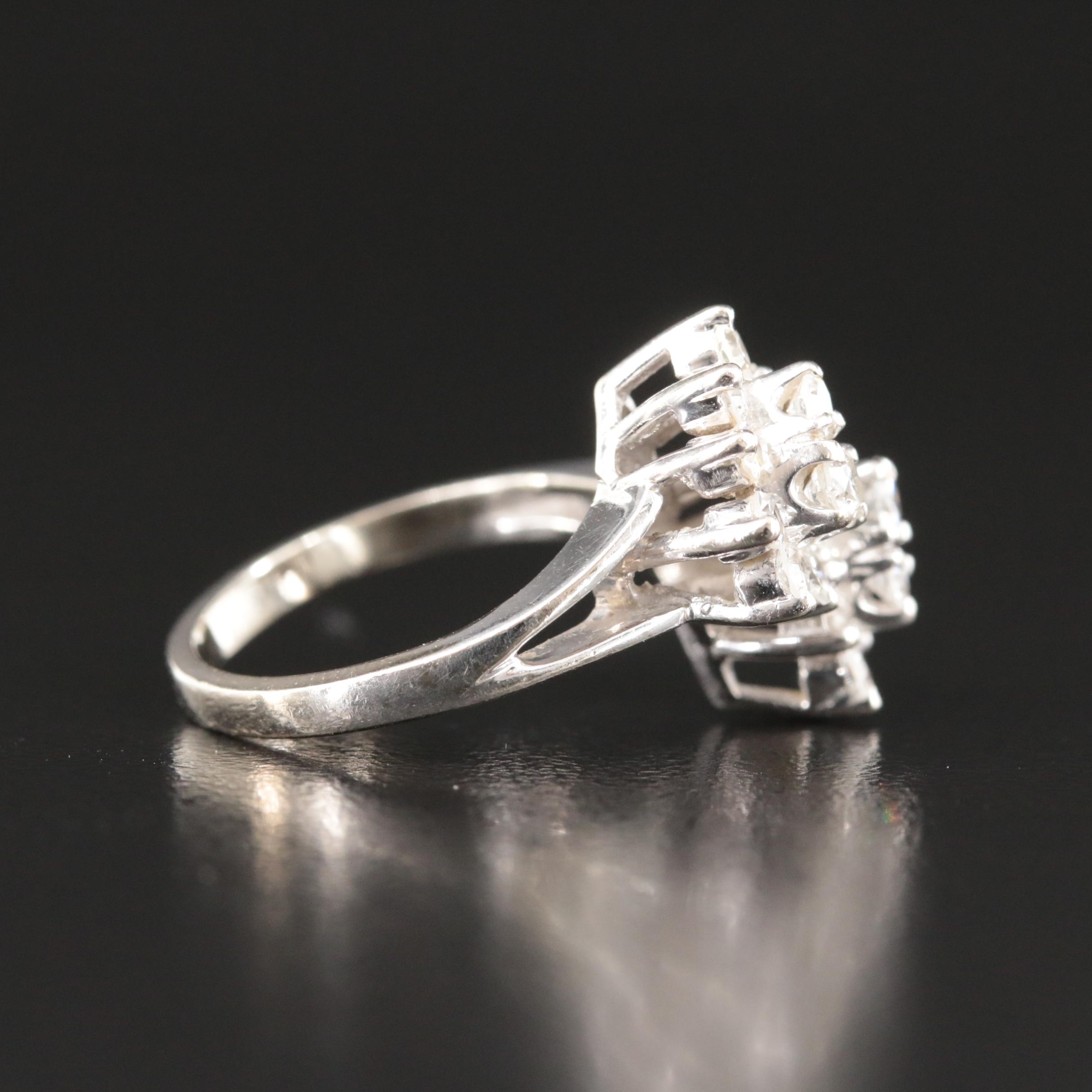 14K 0.95 CTW Diamond Cluster Ring