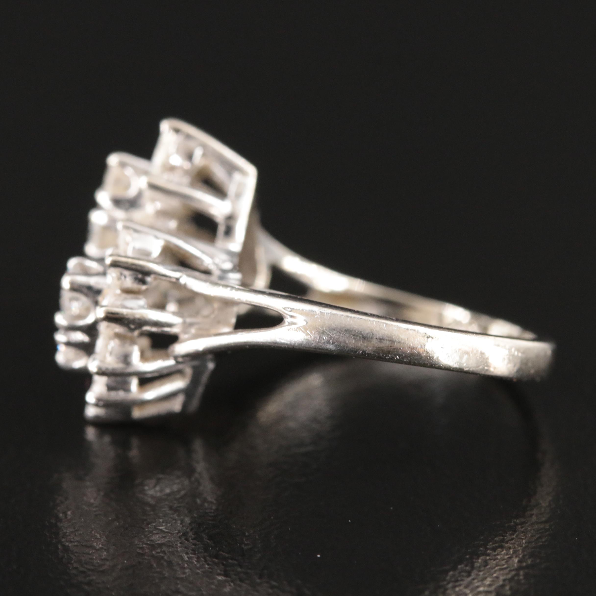 14K 0.95 CTW Diamond Cluster Ring