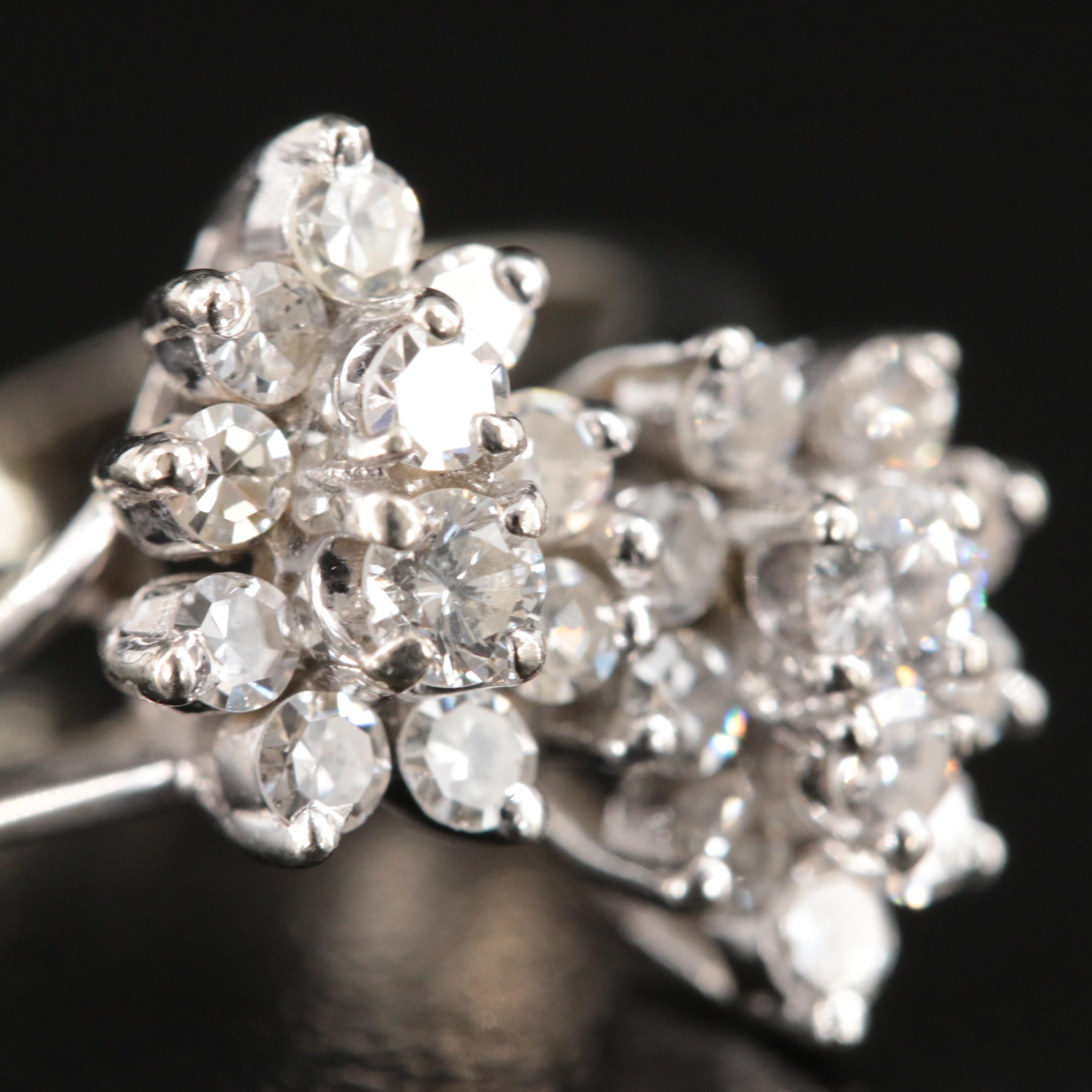 14K 0.95 CTW Diamond Cluster Ring