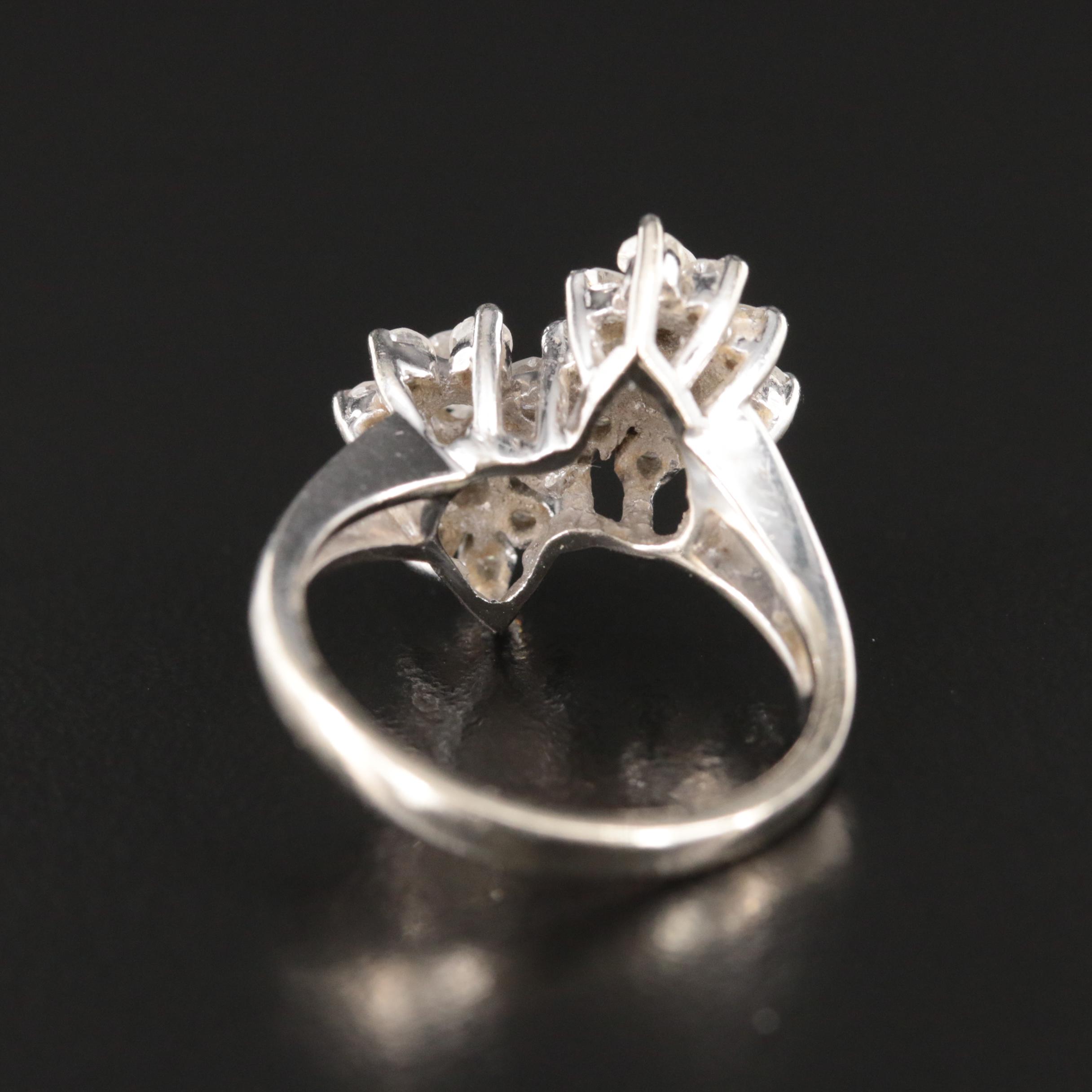 14K 0.95 CTW Diamond Cluster Ring