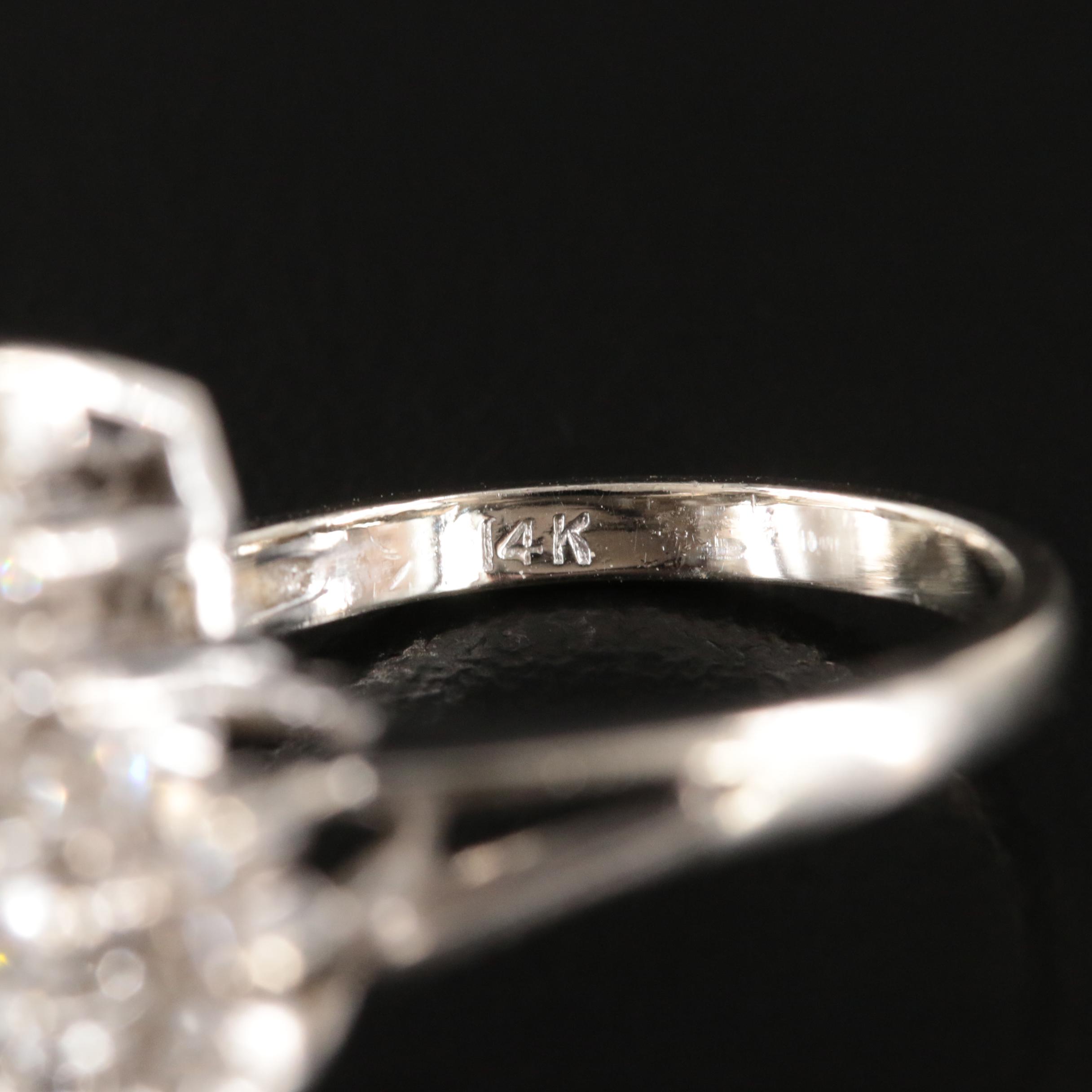 14K 0.95 CTW Diamond Cluster Ring