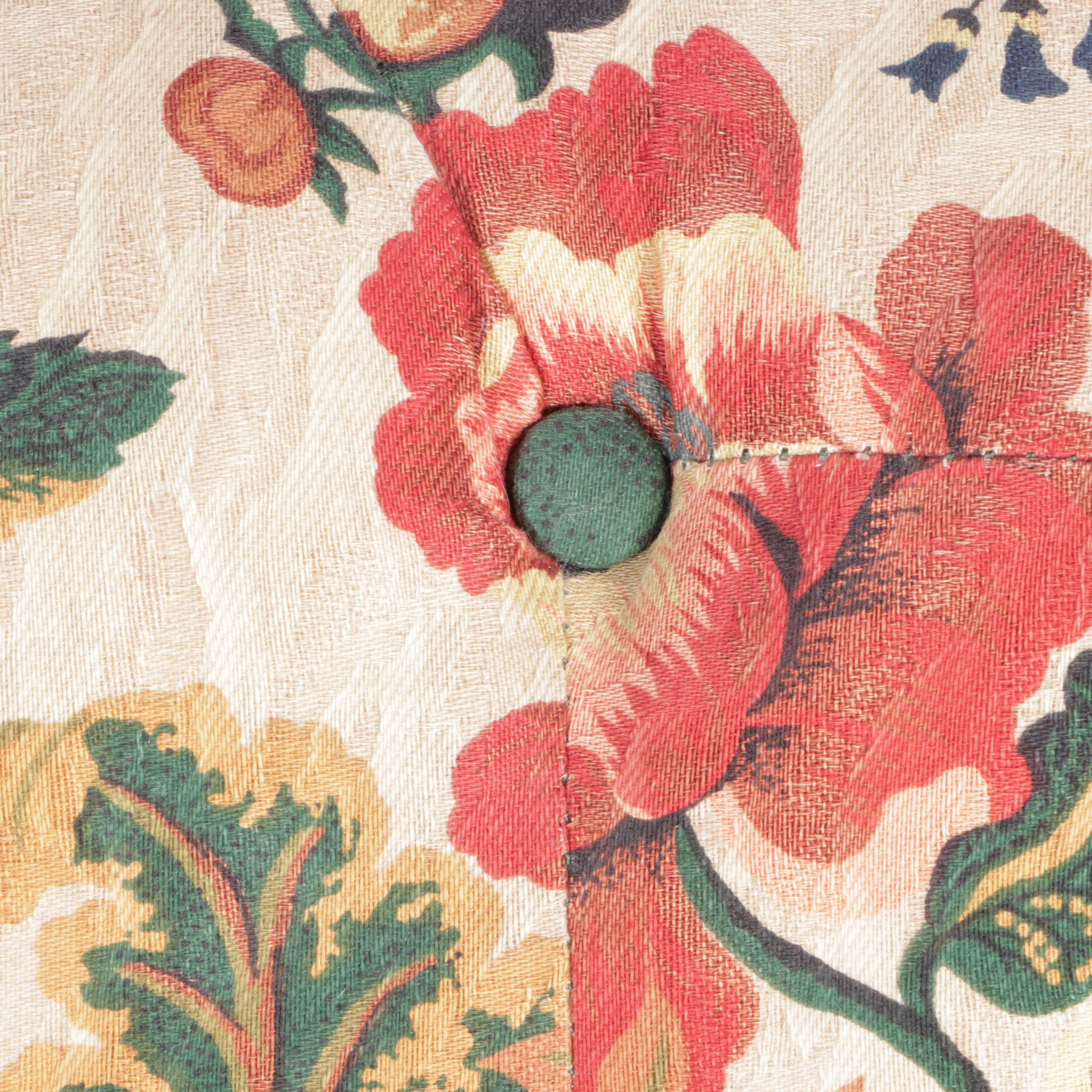 Sam Moore Furniture Floral-Upholstered and Buttoned-Down Left-Arm-Facing Chaise