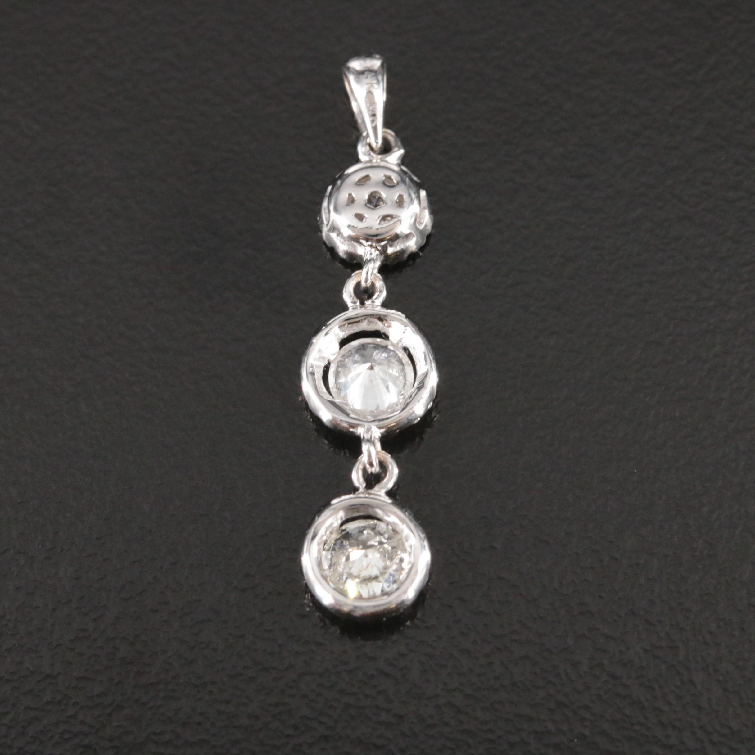 14K Diamond Drop Pendant