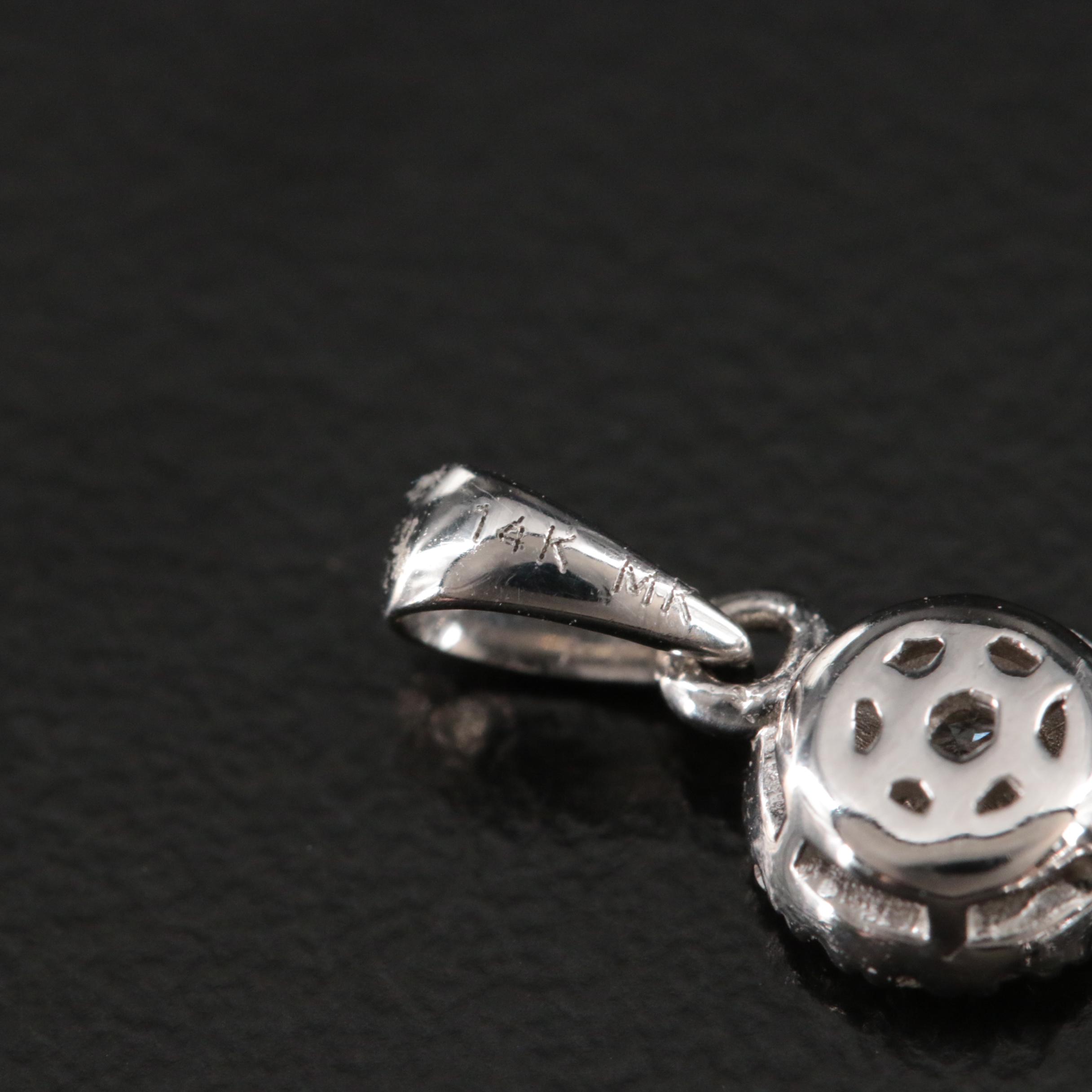 14K Diamond Drop Pendant