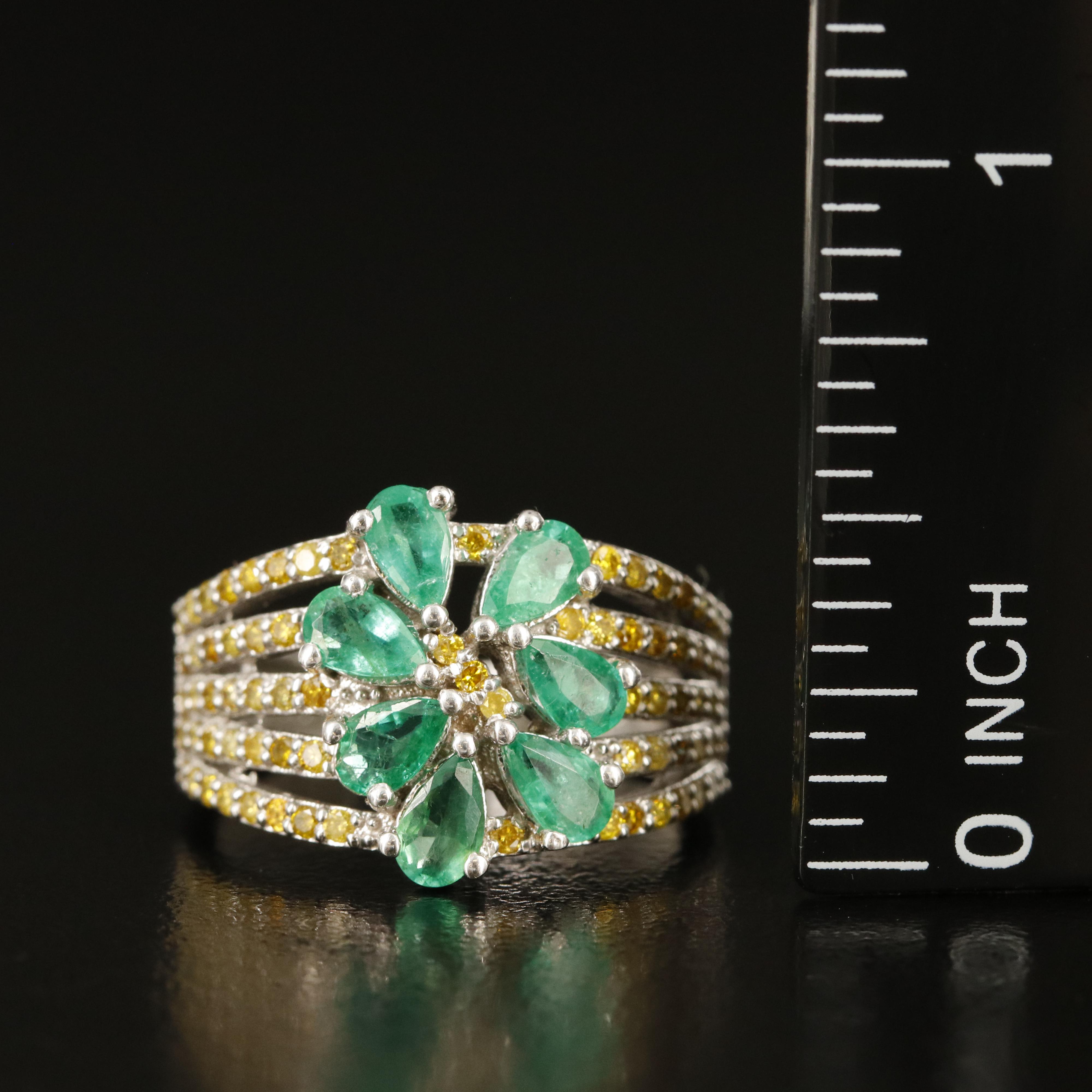 14K Emerald and Diamond Ring