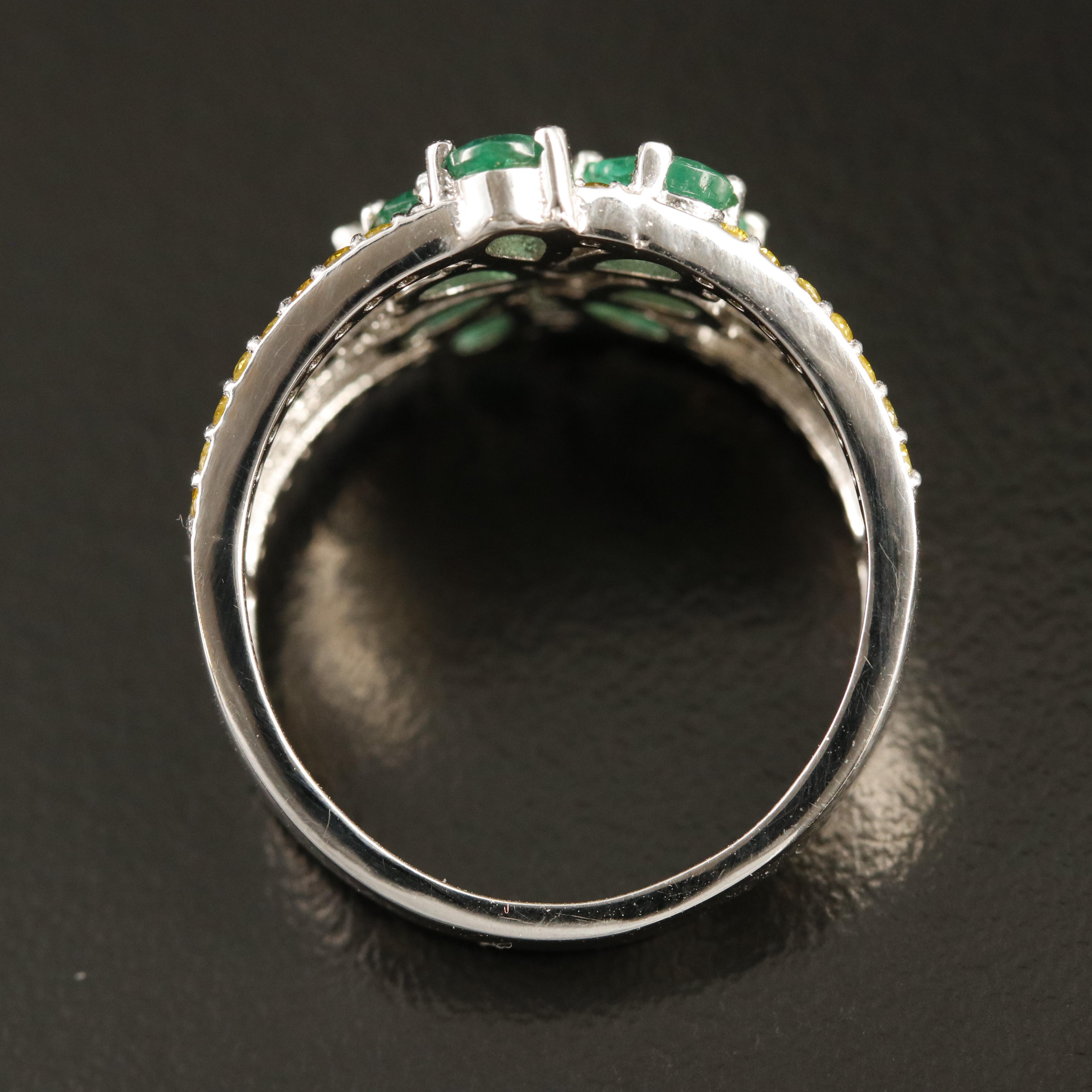 14K Emerald and Diamond Ring