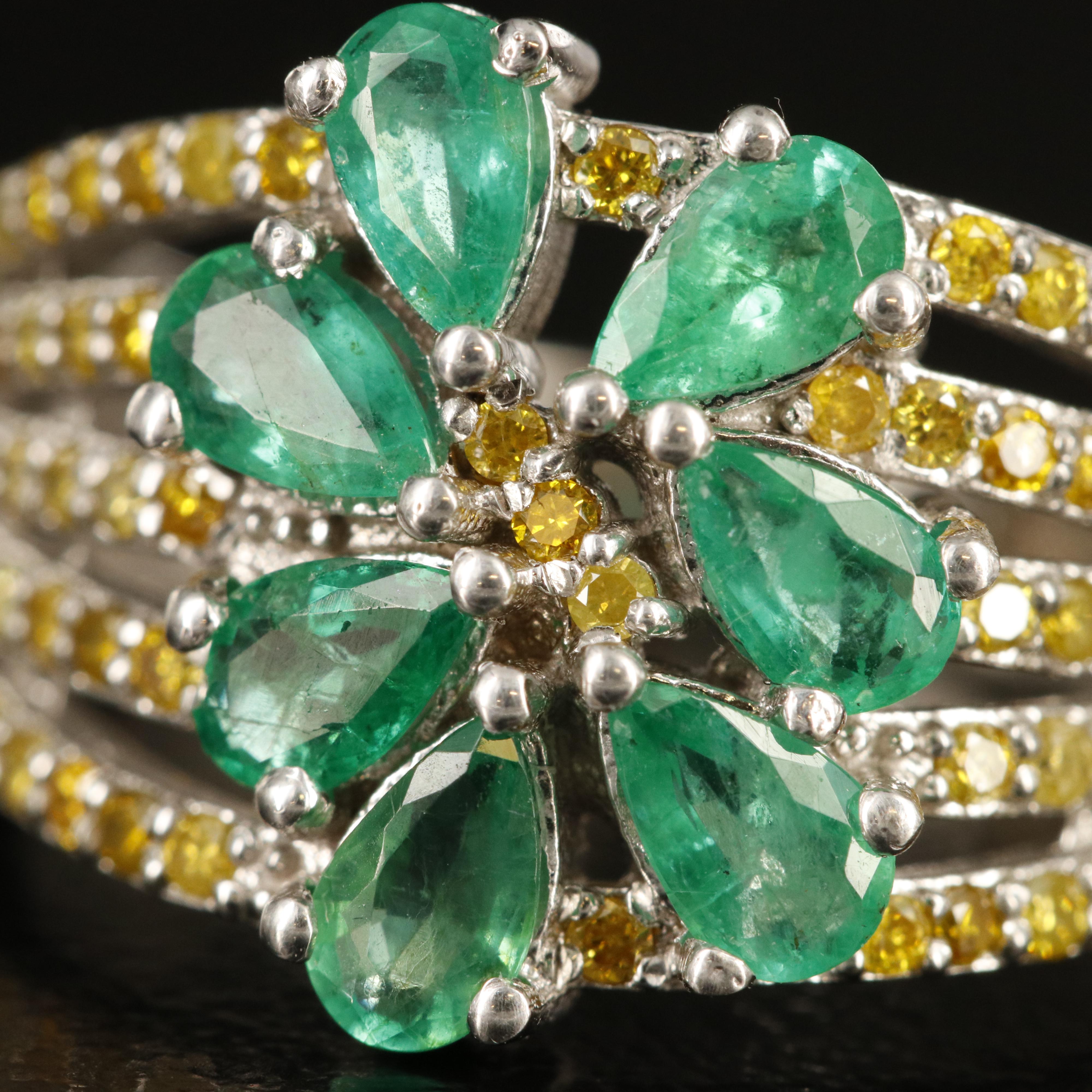 14K Emerald and Diamond Ring