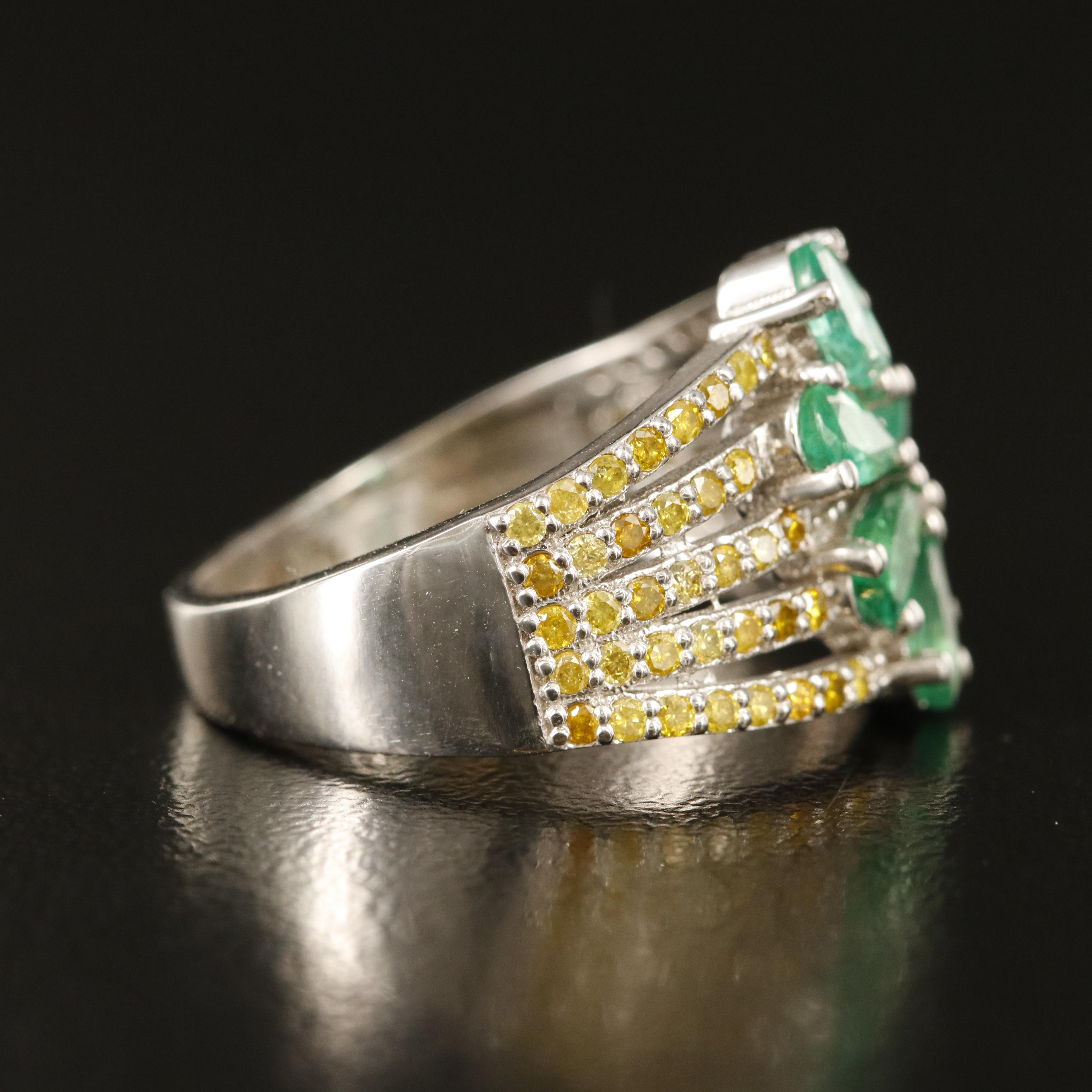 14K Emerald and Diamond Ring