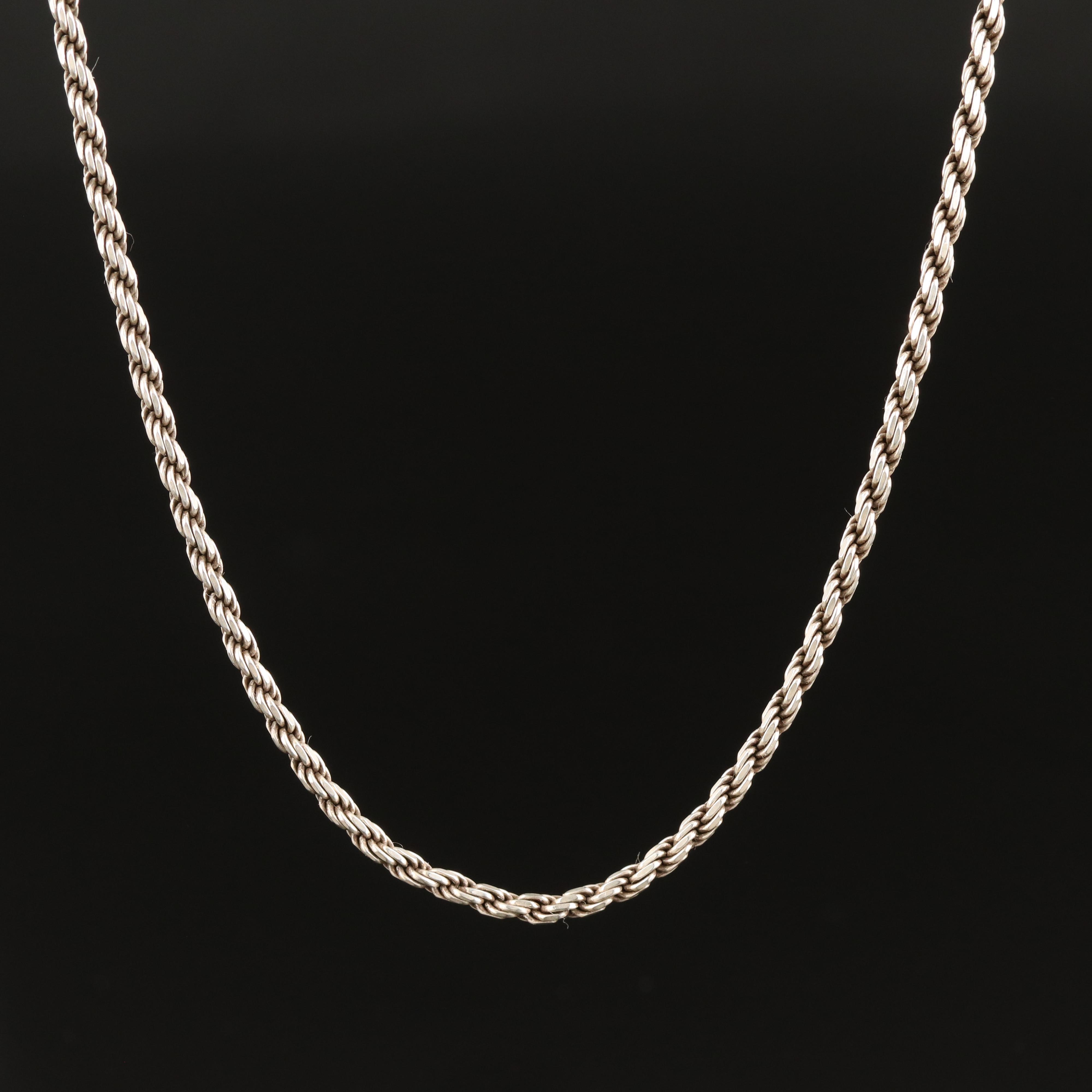 Italian Sterling Rope Chain Necklace