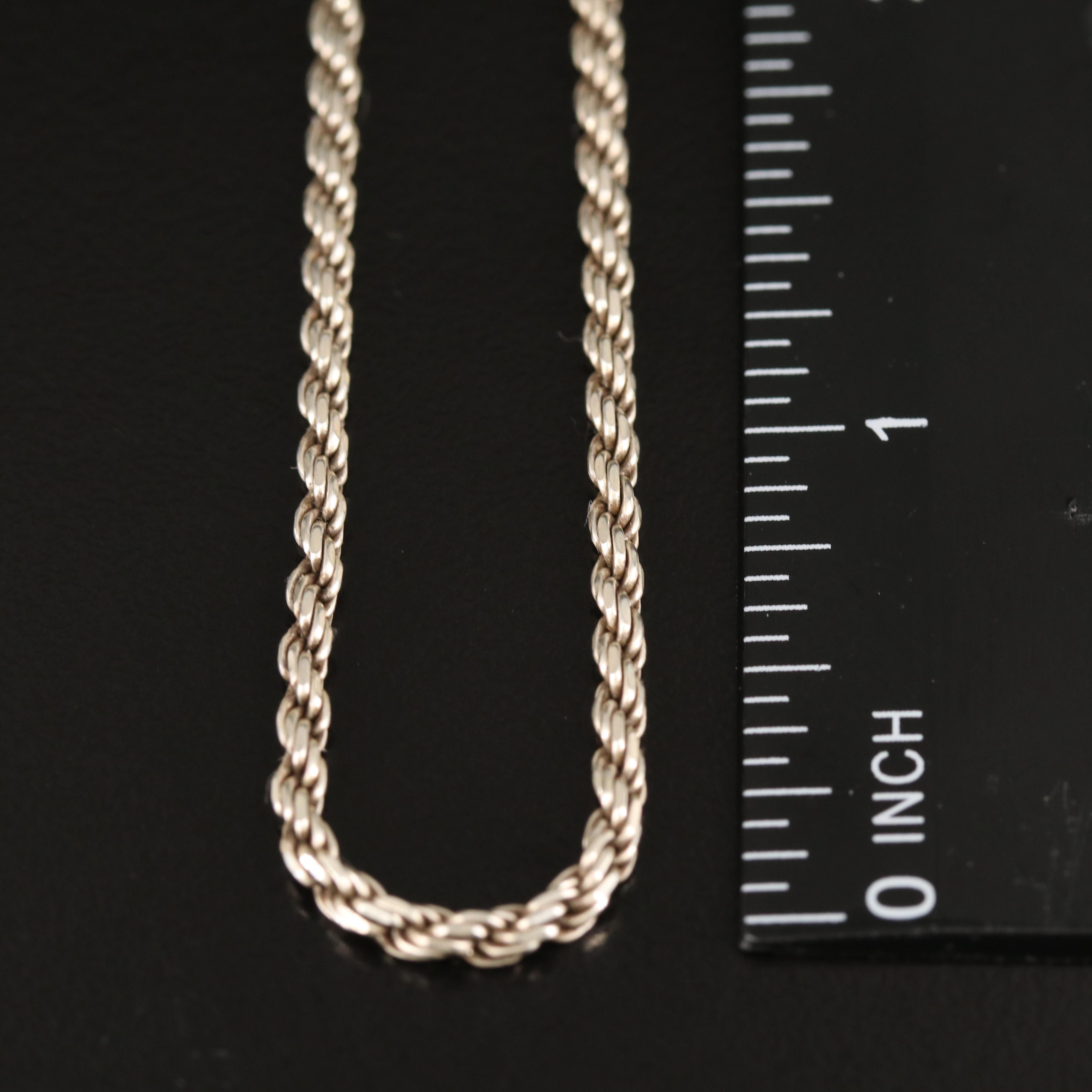 Italian Sterling Rope Chain Necklace