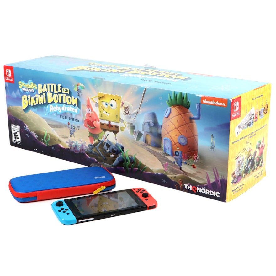 Nintendo Switch Game Consile with SpongeBob SquarePants F. U. N. Edition Set