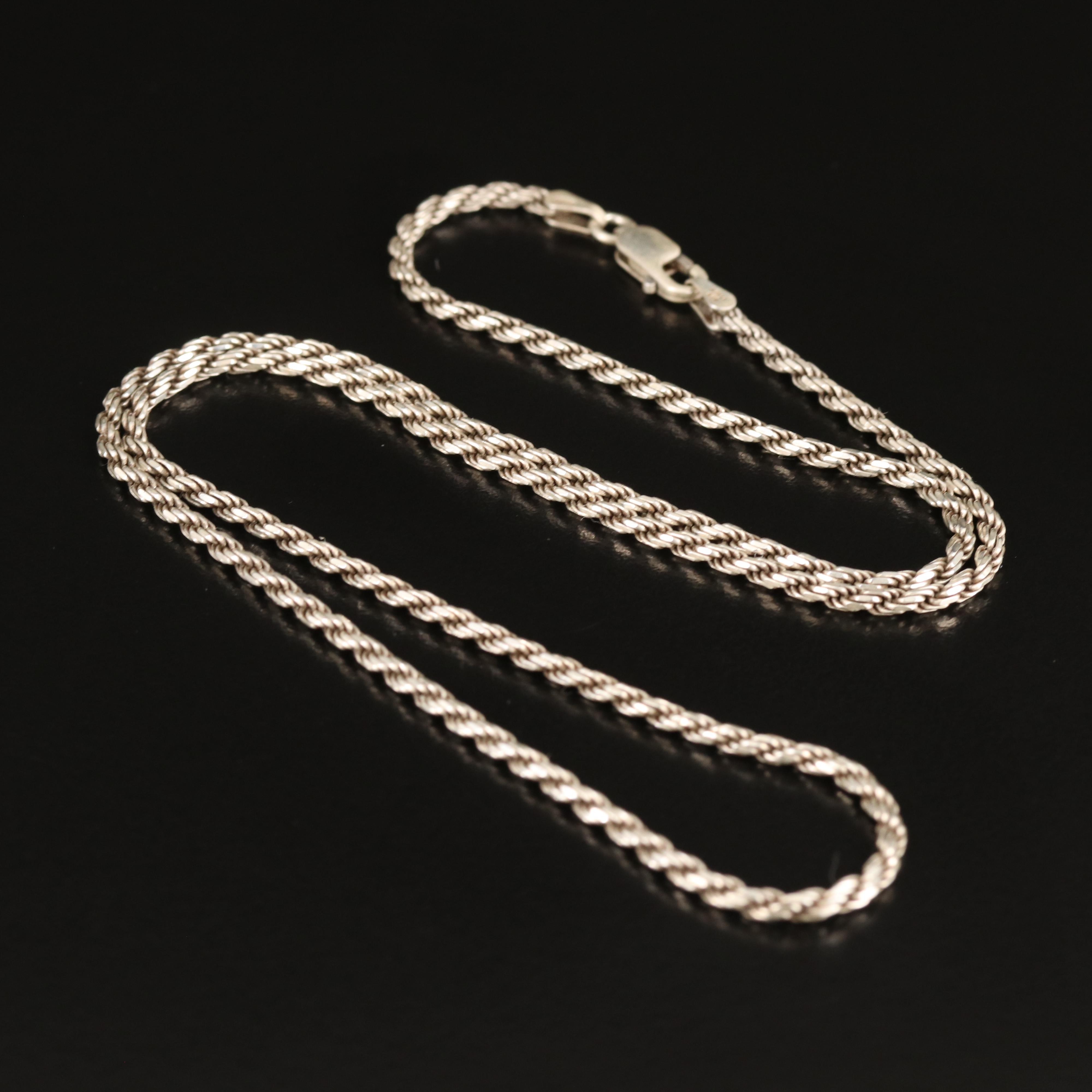 Italian Sterling Rope Chain Necklace