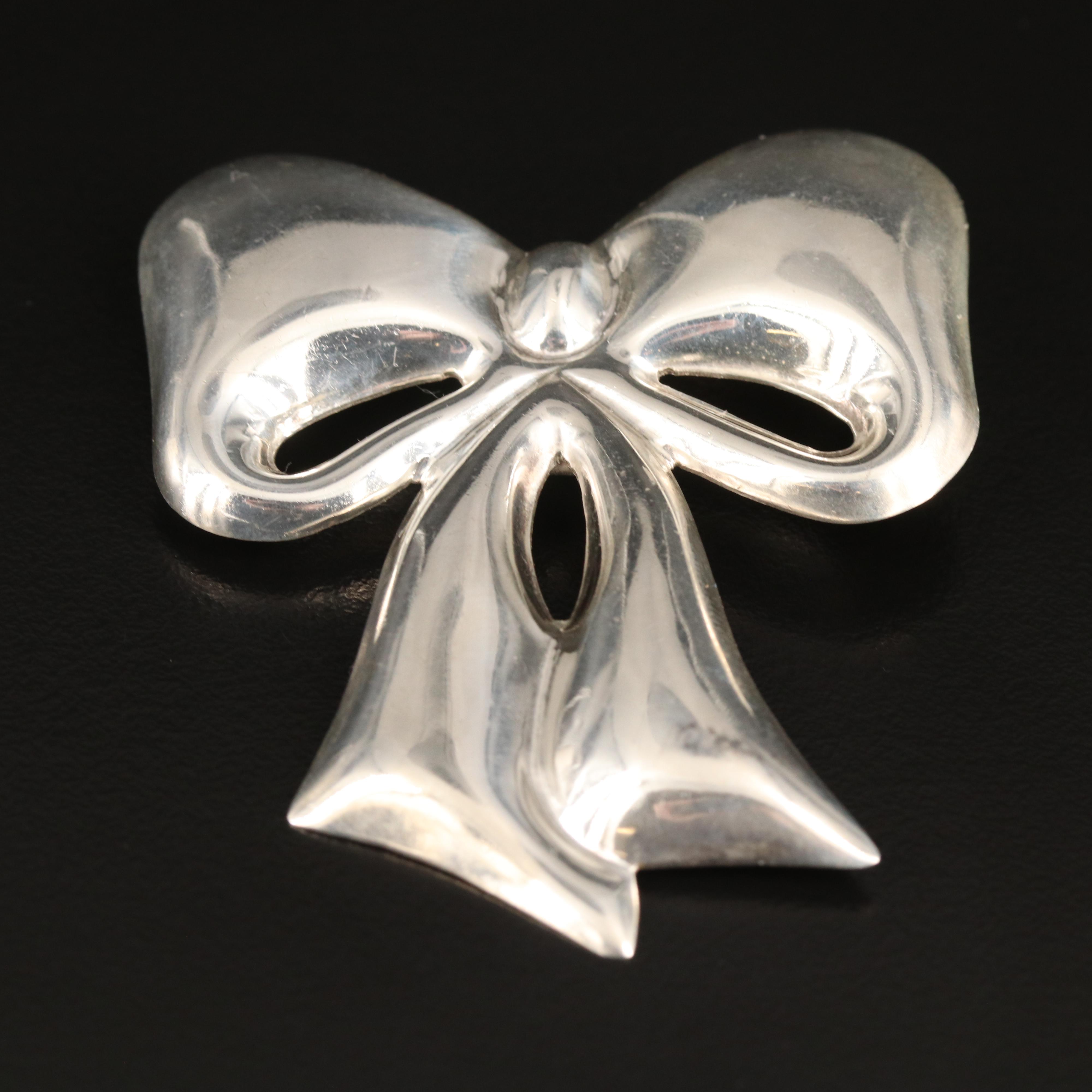 Mexican Sterling Bow Converter Brooch